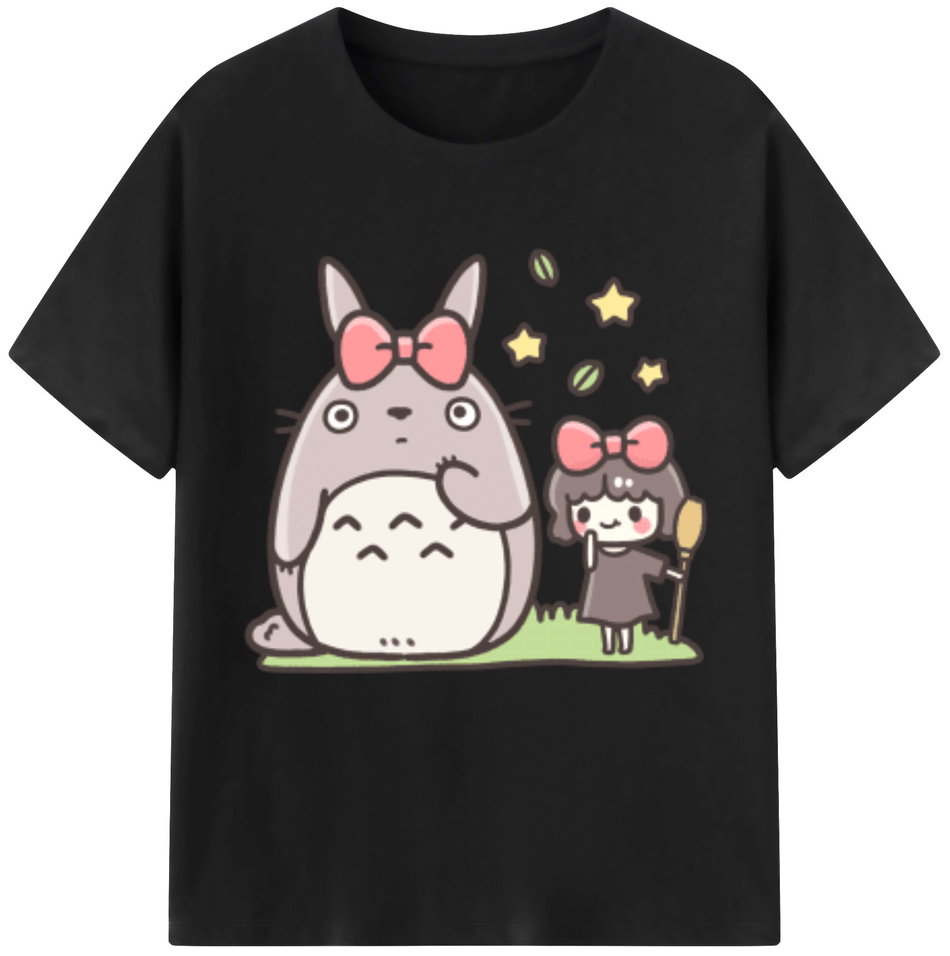 （画像用） となりのトトロ 草壁メイ 草壁サツキ My Neighbor Totoro Satsuki Kusakabe Mei Kusakabe レディースカジュアルプリントTシャツ（綿100％）