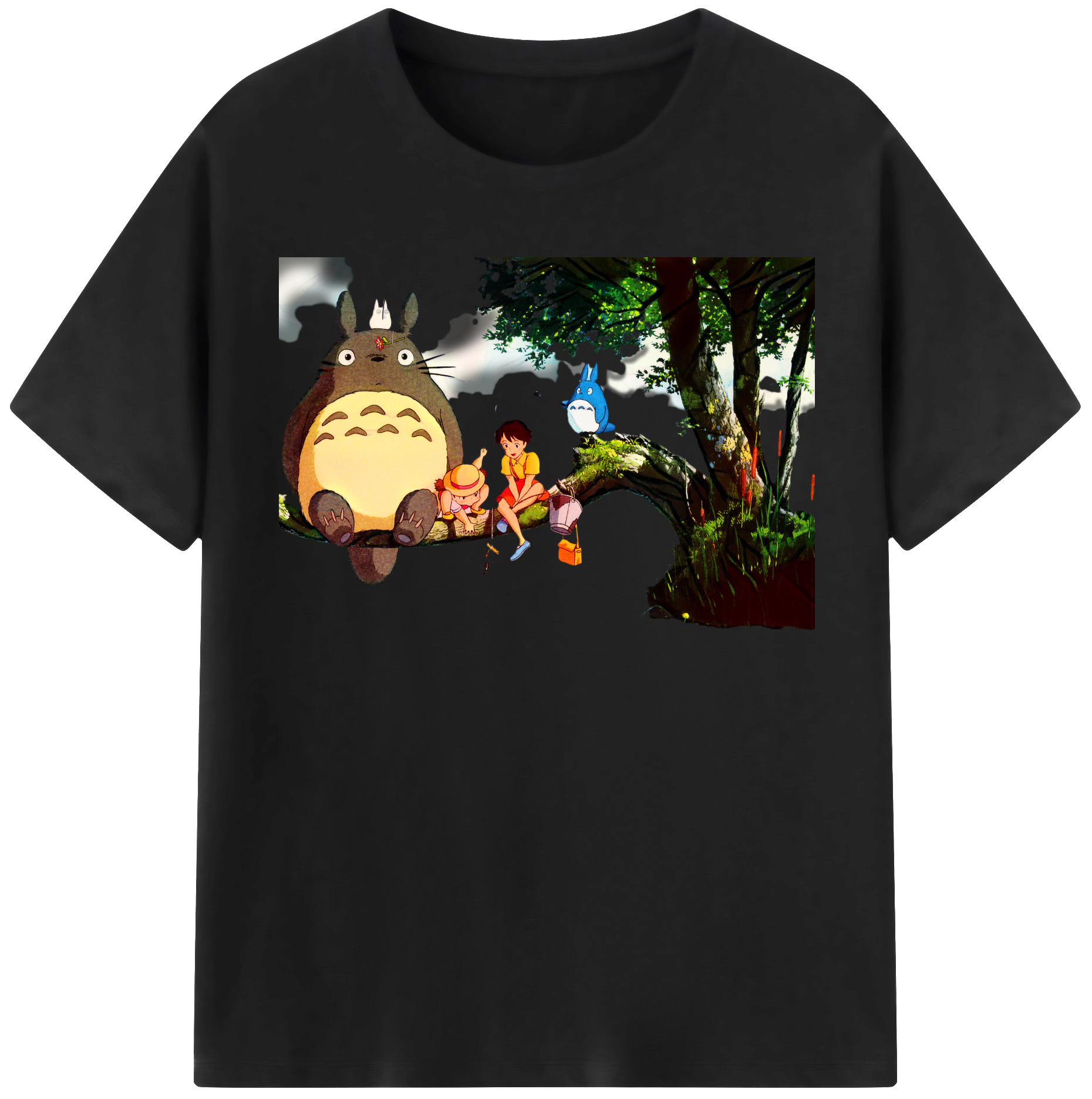 （画像用） となりのトトロ 草壁メイ 草壁サツキ My Neighbor Totoro Satsuki Kusakabe Mei Kusakabe レディースカジュアルプリントTシャツ（綿100％）