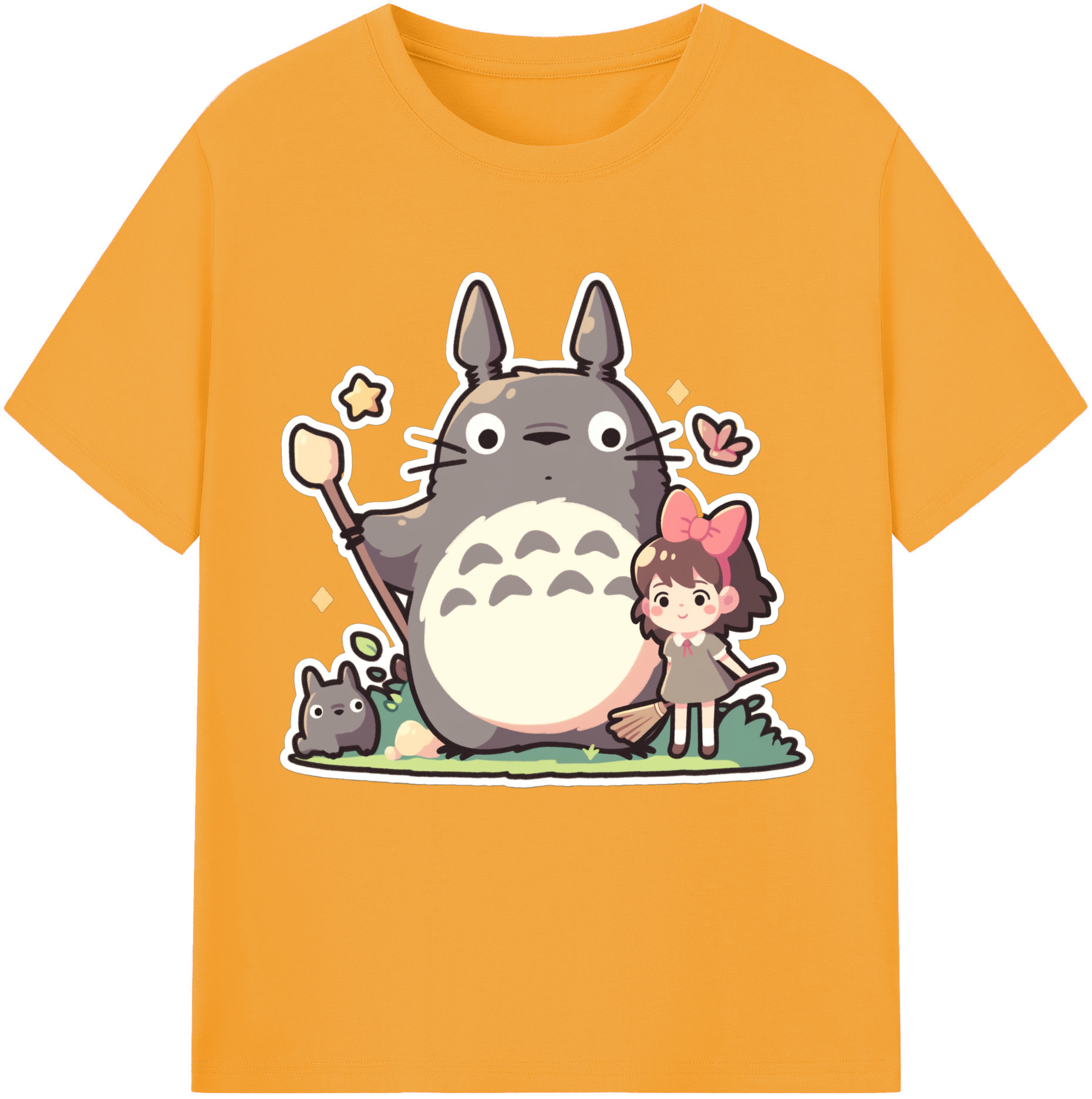 （画像用） となりのトトロ 草壁メイ 草壁サツキ My Neighbor Totoro Satsuki Kusakabe Mei Kusakabe レディースカジュアルプリントTシャツ（綿100％）