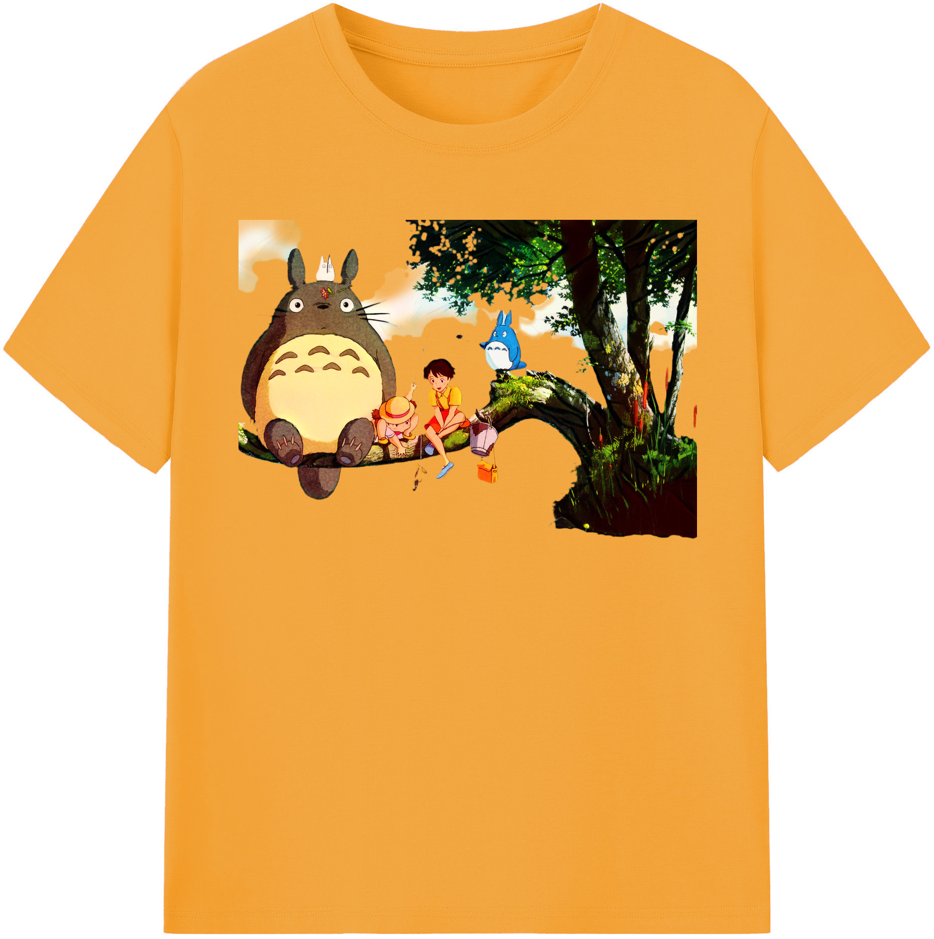 （画像用） となりのトトロ 草壁メイ 草壁サツキ My Neighbor Totoro Satsuki Kusakabe Mei Kusakabe レディースカジュアルプリントTシャツ（綿100％）