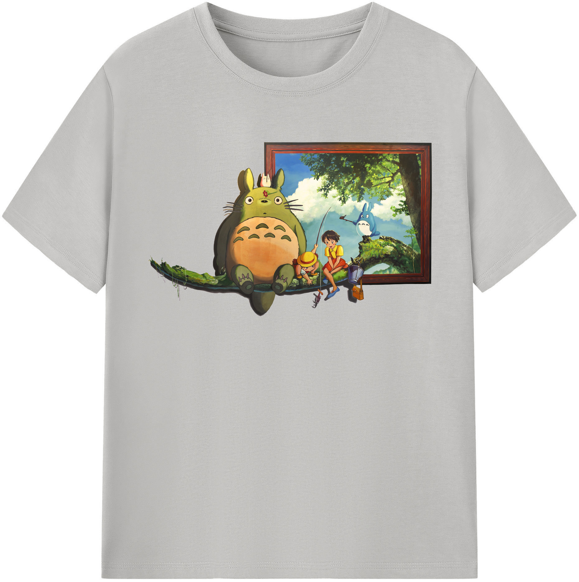 （画像用） となりのトトロ 草壁メイ 草壁サツキ My Neighbor Totoro Satsuki Kusakabe Mei Kusakabe レディースカジュアルプリントTシャツ（綿100％）