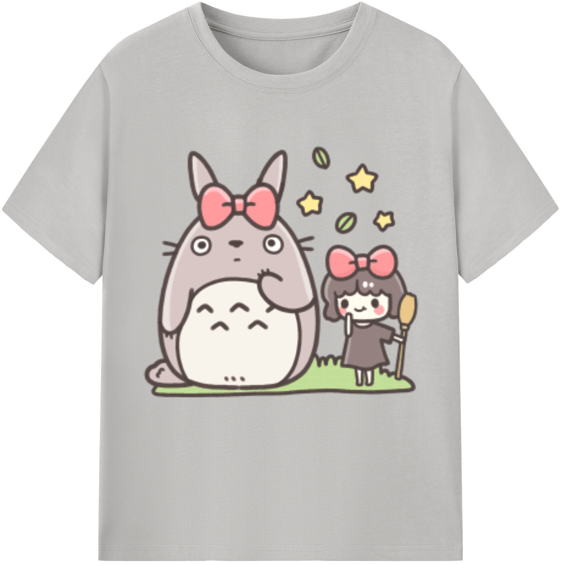 （画像用） となりのトトロ 草壁メイ 草壁サツキ My Neighbor Totoro Satsuki Kusakabe Mei Kusakabe レディースカジュアルプリントTシャツ（綿100％）