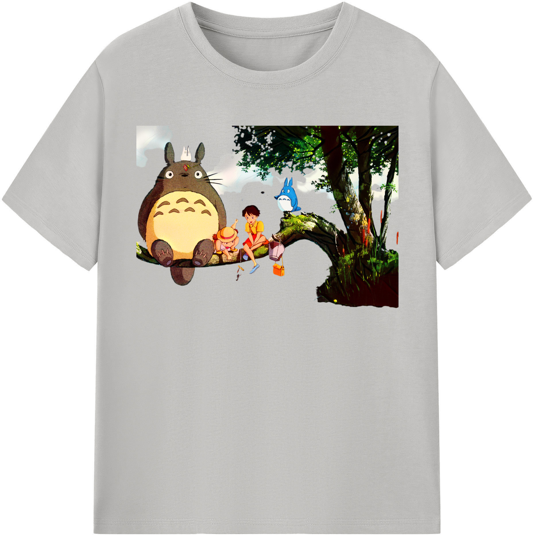 （画像用） となりのトトロ 草壁メイ 草壁サツキ My Neighbor Totoro Satsuki Kusakabe Mei Kusakabe レディースカジュアルプリントTシャツ（綿100％）