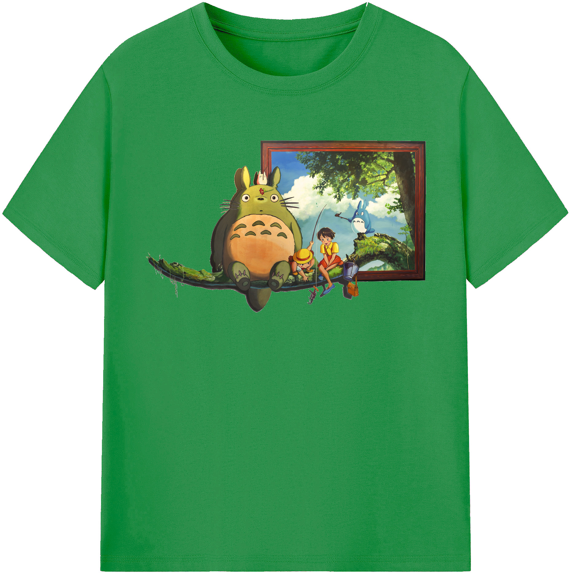 （画像用） となりのトトロ 草壁メイ 草壁サツキ My Neighbor Totoro Satsuki Kusakabe Mei Kusakabe レディースカジュアルプリントTシャツ（綿100％）