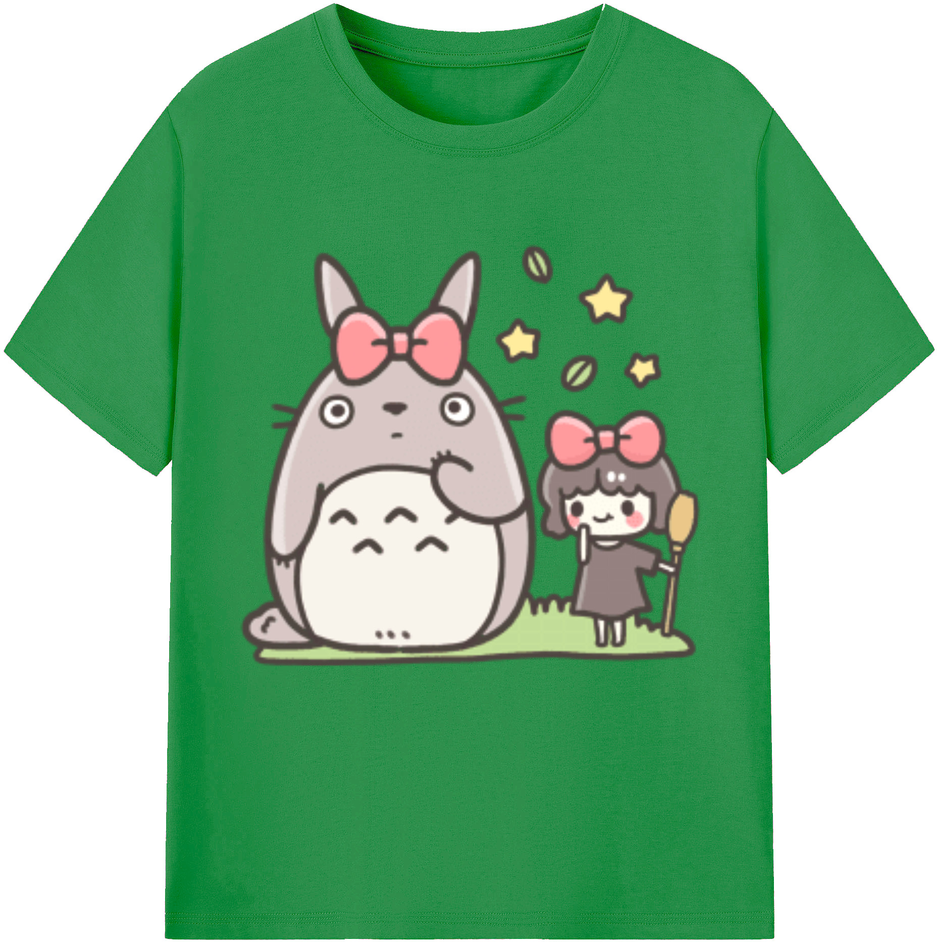 （画像用） となりのトトロ 草壁メイ 草壁サツキ My Neighbor Totoro Satsuki Kusakabe Mei Kusakabe レディースカジュアルプリントTシャツ（綿100％）