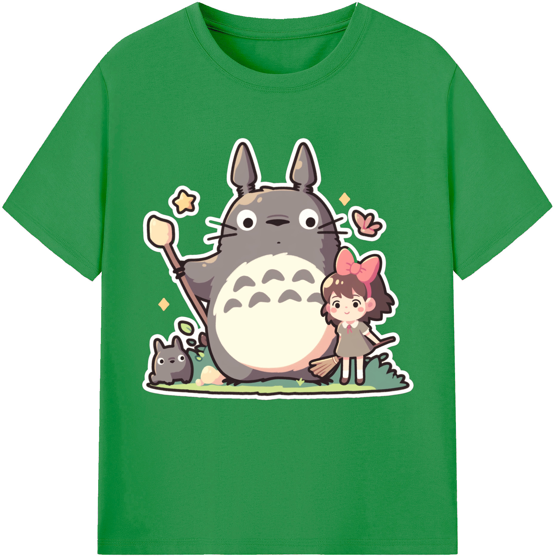 （画像用） となりのトトロ 草壁メイ 草壁サツキ My Neighbor Totoro Satsuki Kusakabe Mei Kusakabe レディースカジュアルプリントTシャツ（綿100％）