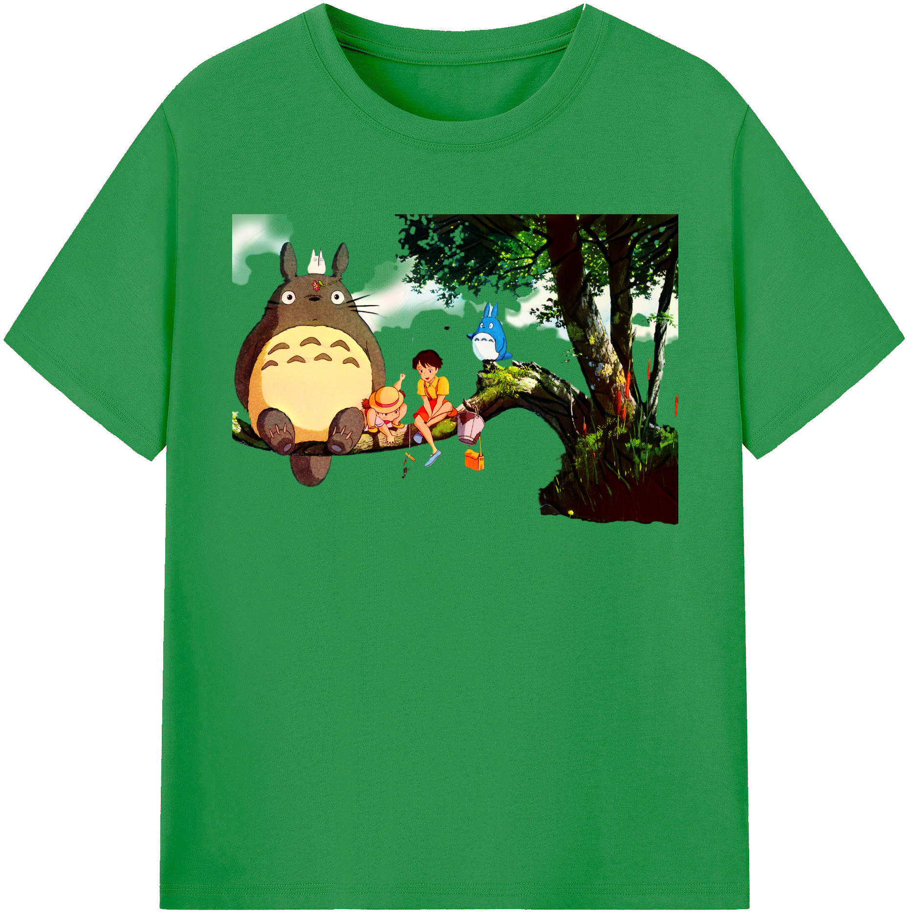 （画像用） となりのトトロ 草壁メイ 草壁サツキ My Neighbor Totoro Satsuki Kusakabe Mei Kusakabe レディースカジュアルプリントTシャツ（綿100％）