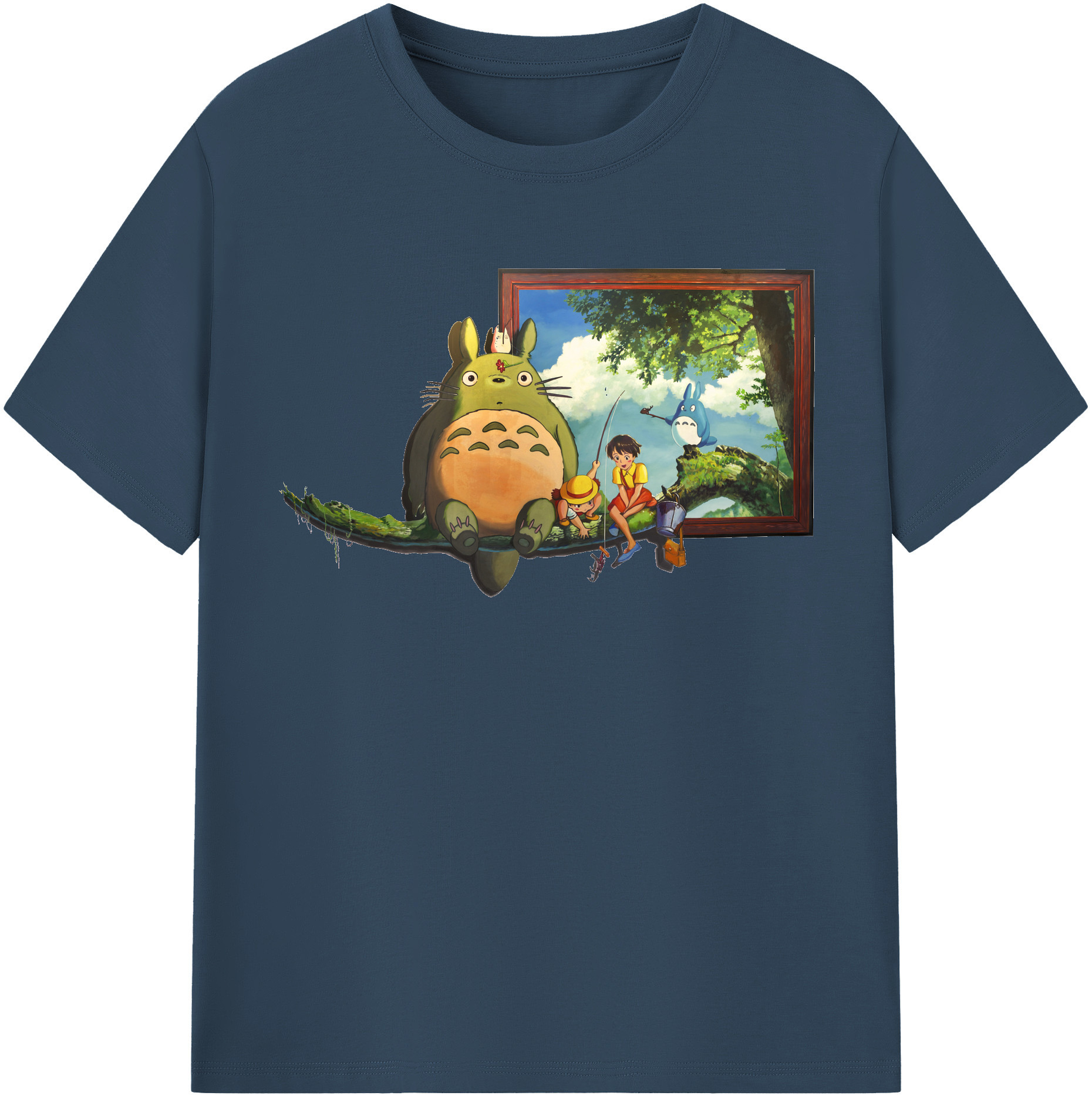 （画像用） となりのトトロ 草壁メイ 草壁サツキ My Neighbor Totoro Satsuki Kusakabe Mei Kusakabe レディースカジュアルプリントTシャツ（綿100％）