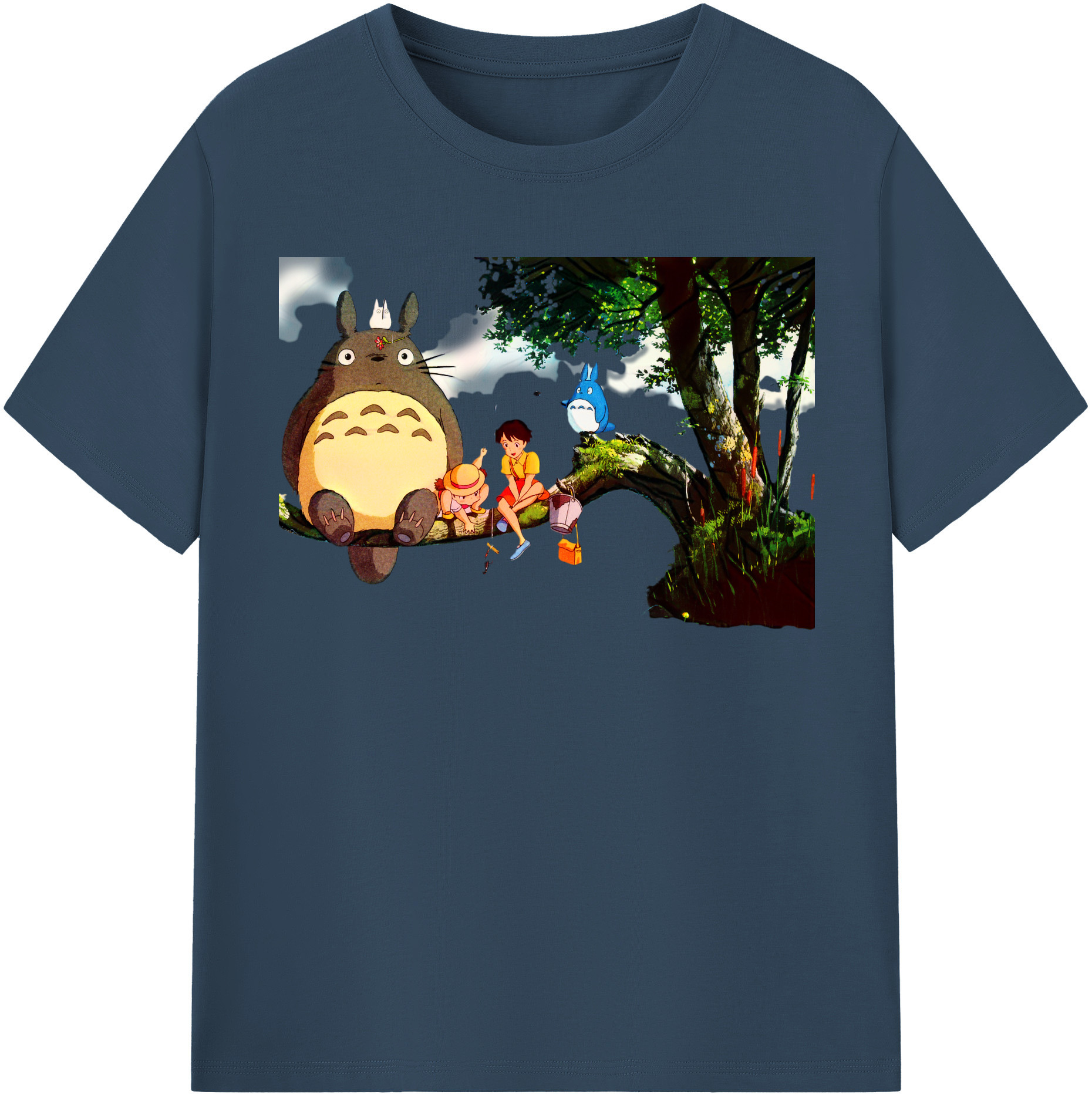 （画像用） となりのトトロ 草壁メイ 草壁サツキ My Neighbor Totoro Satsuki Kusakabe Mei Kusakabe レディースカジュアルプリントTシャツ（綿100％）