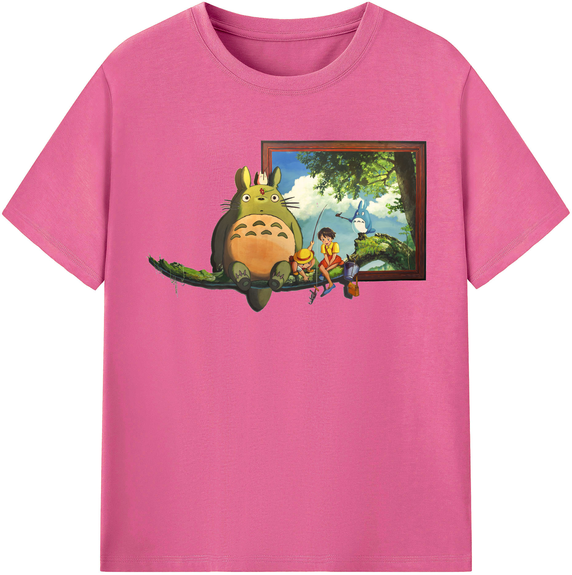 （画像用） となりのトトロ 草壁メイ 草壁サツキ My Neighbor Totoro Satsuki Kusakabe Mei Kusakabe レディースカジュアルプリントTシャツ（綿100％）