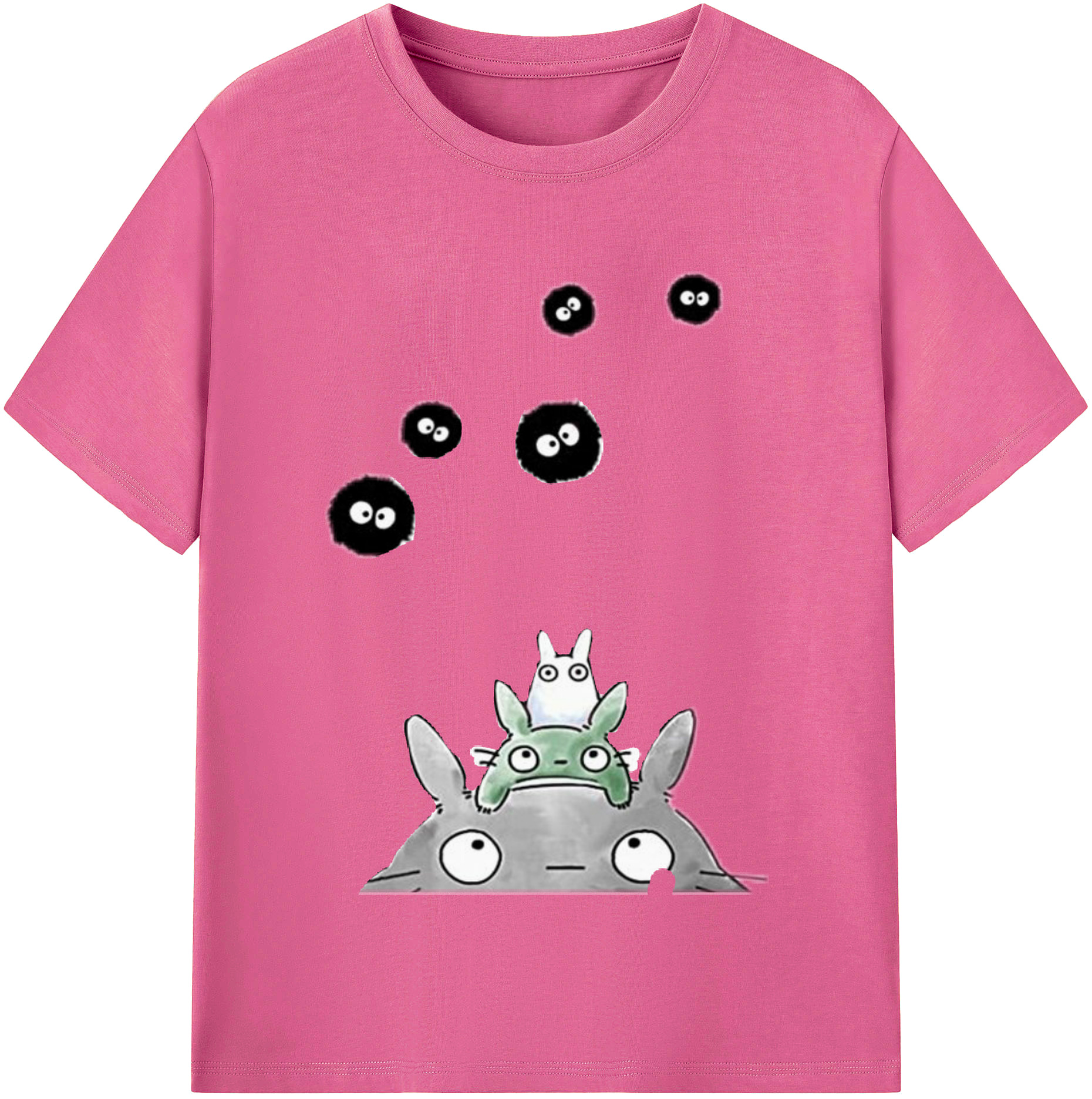 （画像用） となりのトトロ 草壁メイ 草壁サツキ My Neighbor Totoro Satsuki Kusakabe Mei Kusakabe レディースカジュアルプリントTシャツ（綿100％）