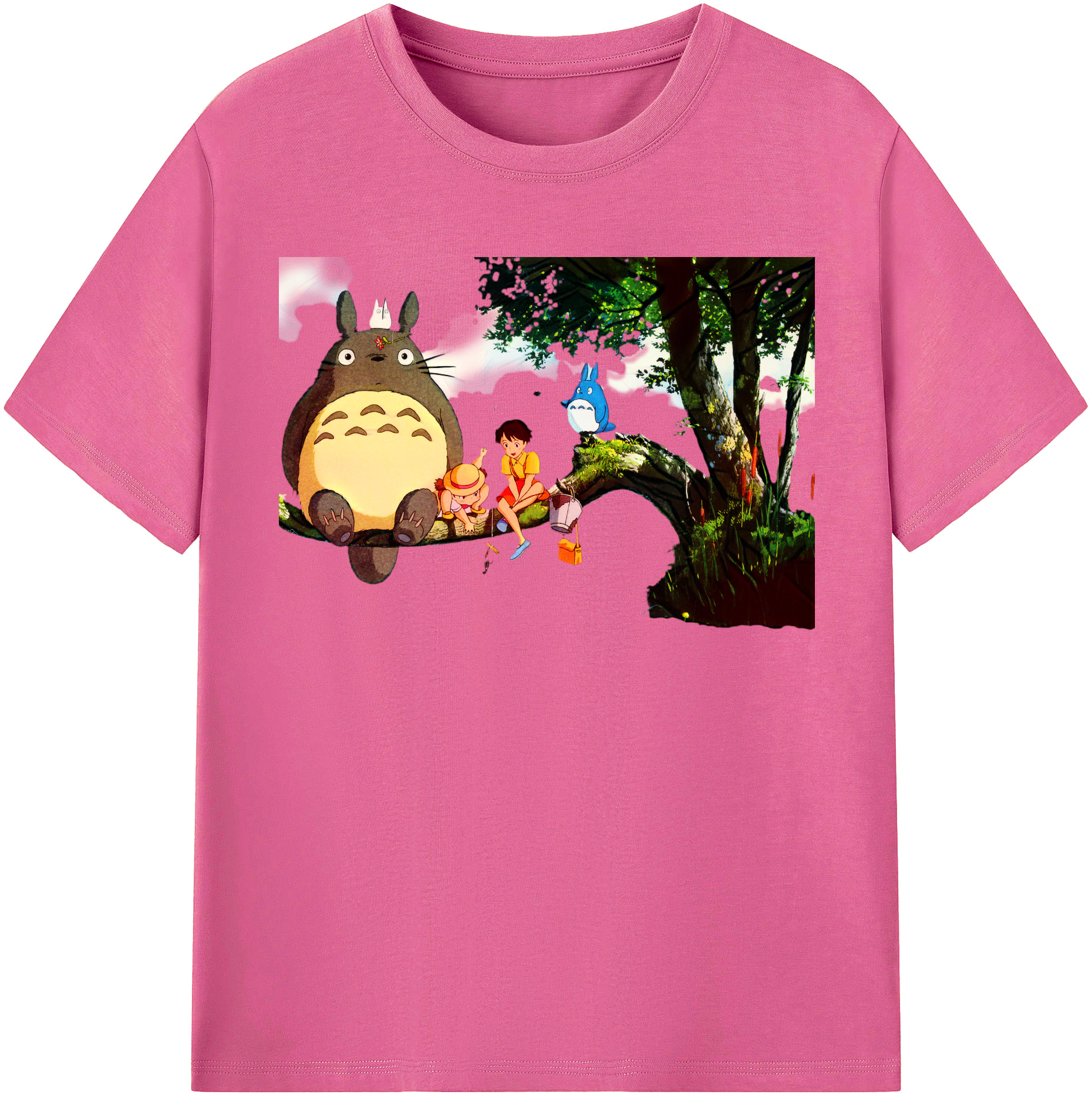 （画像用） となりのトトロ 草壁メイ 草壁サツキ My Neighbor Totoro Satsuki Kusakabe Mei Kusakabe レディースカジュアルプリントTシャツ（綿100％）