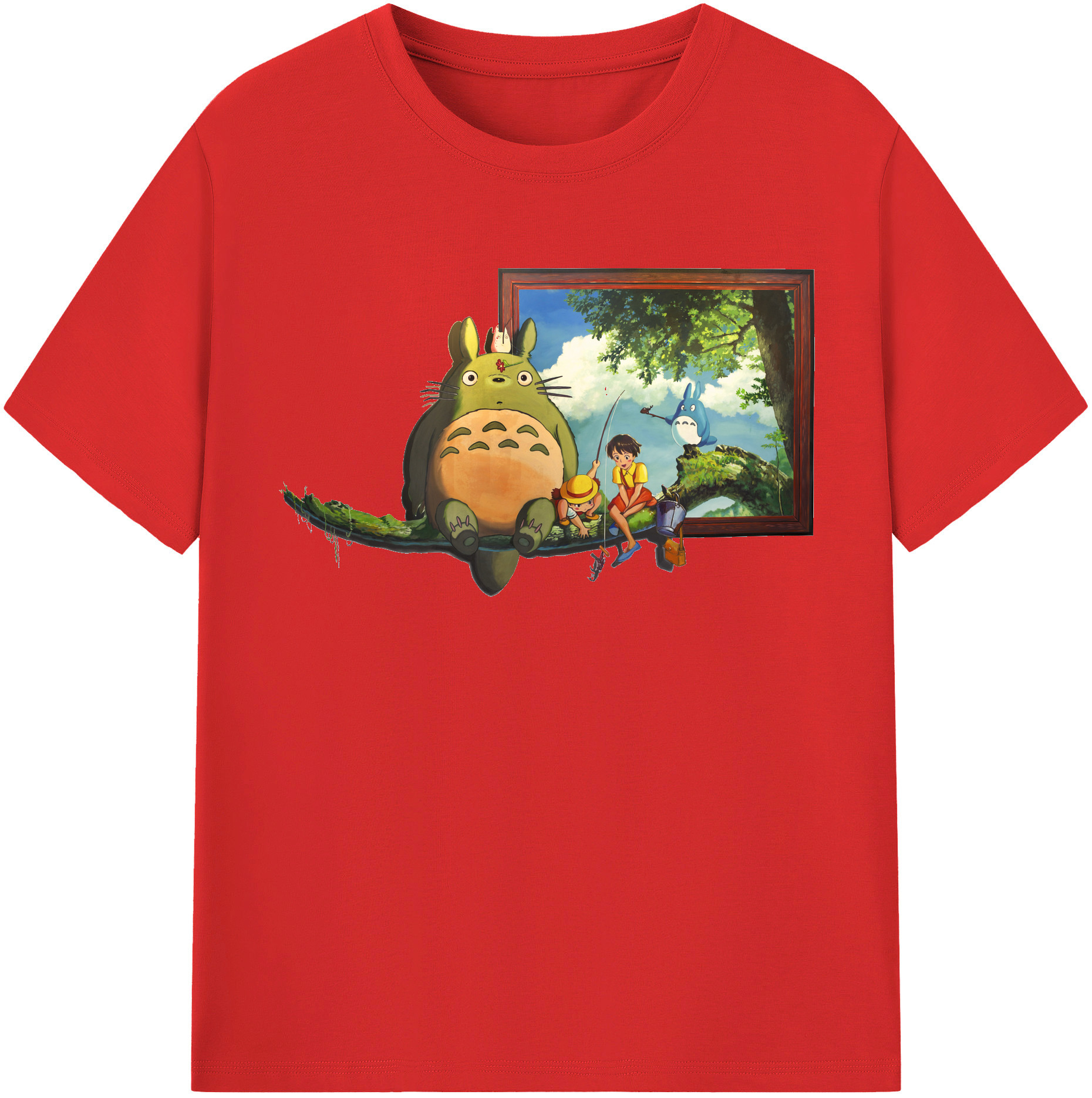 （画像用） となりのトトロ 草壁メイ 草壁サツキ My Neighbor Totoro Satsuki Kusakabe Mei Kusakabe レディースカジュアルプリントTシャツ（綿100％）