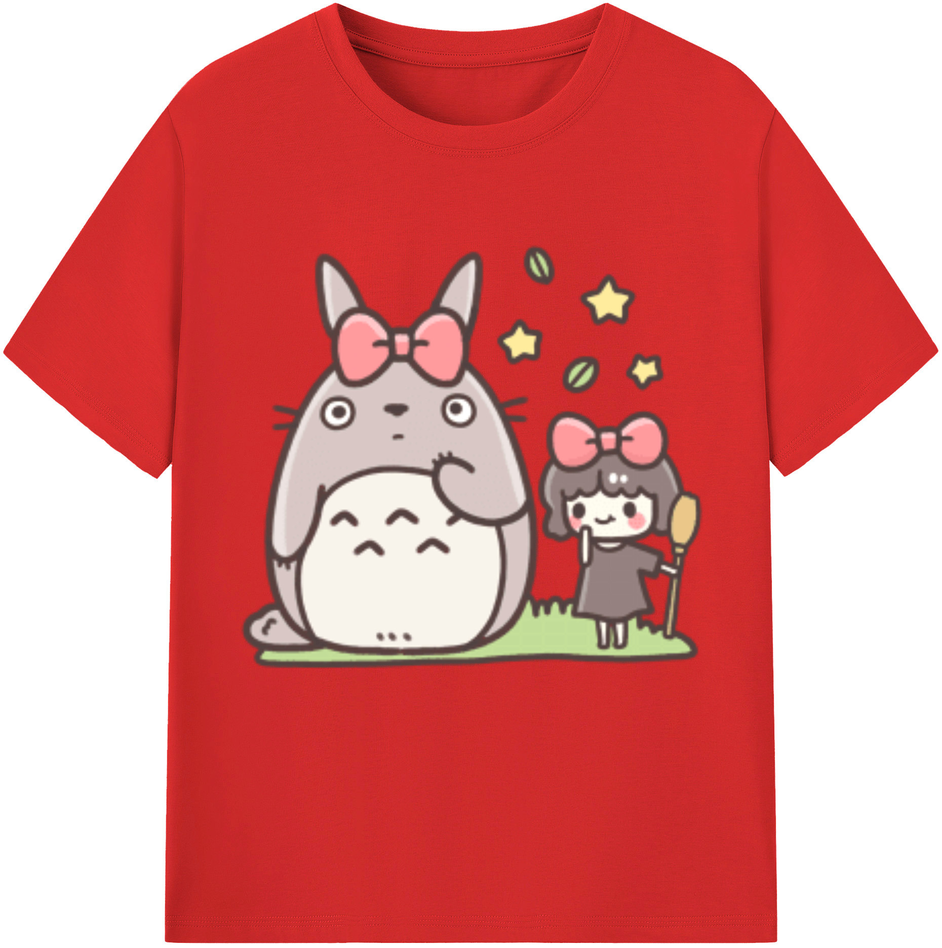 （画像用） となりのトトロ 草壁メイ 草壁サツキ My Neighbor Totoro Satsuki Kusakabe Mei Kusakabe レディースカジュアルプリントTシャツ（綿100％）