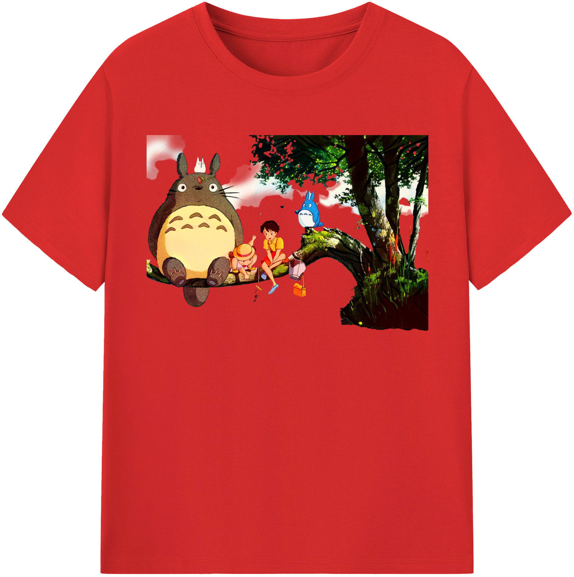 （画像用） となりのトトロ 草壁メイ 草壁サツキ My Neighbor Totoro Satsuki Kusakabe Mei Kusakabe レディースカジュアルプリントTシャツ（綿100％）