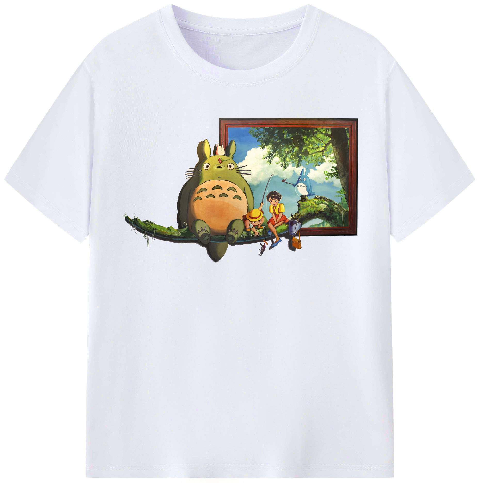 （画像用） となりのトトロ 草壁メイ 草壁サツキ My Neighbor Totoro Satsuki Kusakabe Mei Kusakabe レディースカジュアルプリントTシャツ（綿100％）