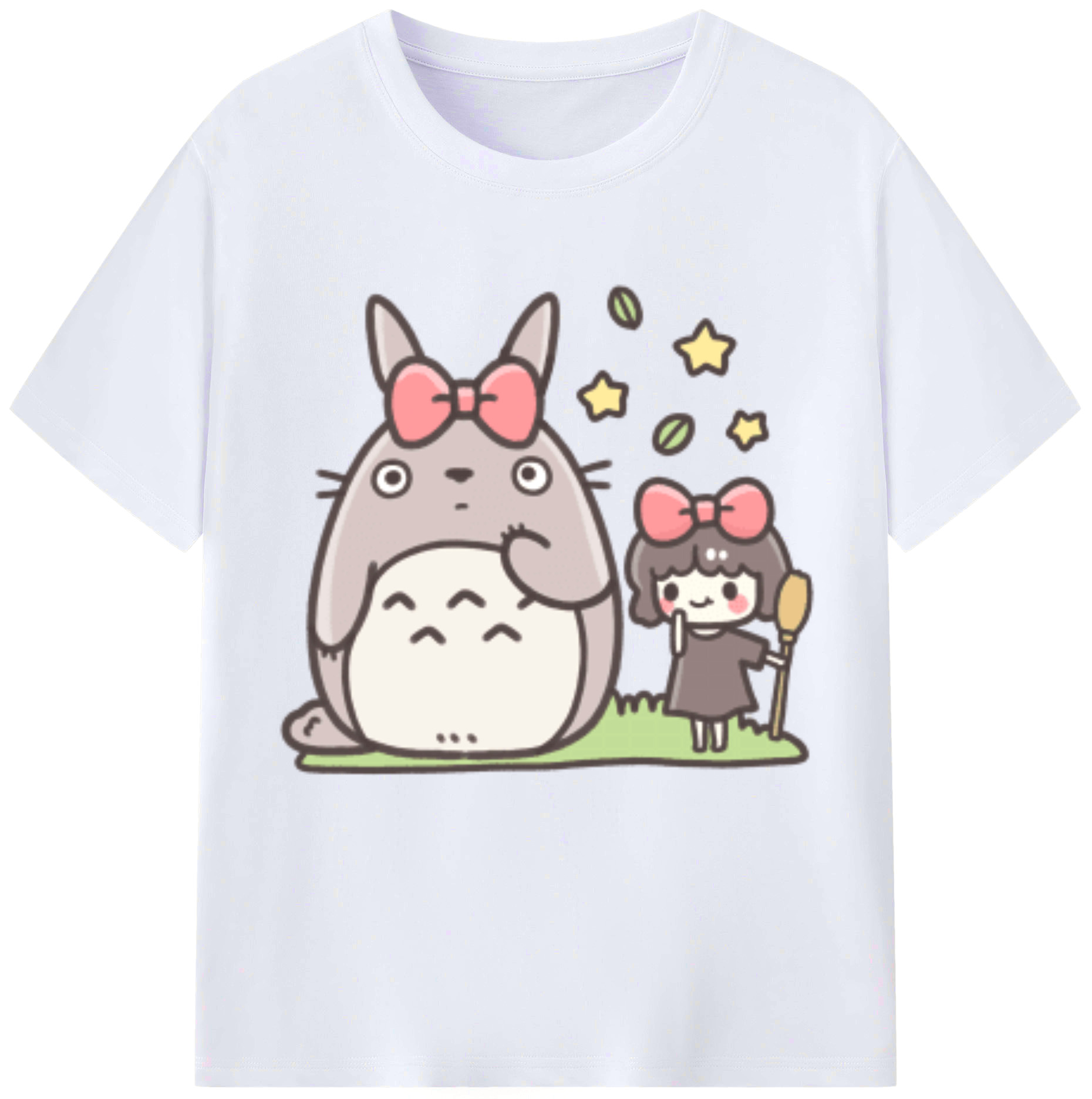 （画像用） となりのトトロ 草壁メイ 草壁サツキ My Neighbor Totoro Satsuki Kusakabe Mei Kusakabe レディースカジュアルプリントTシャツ（綿100％）