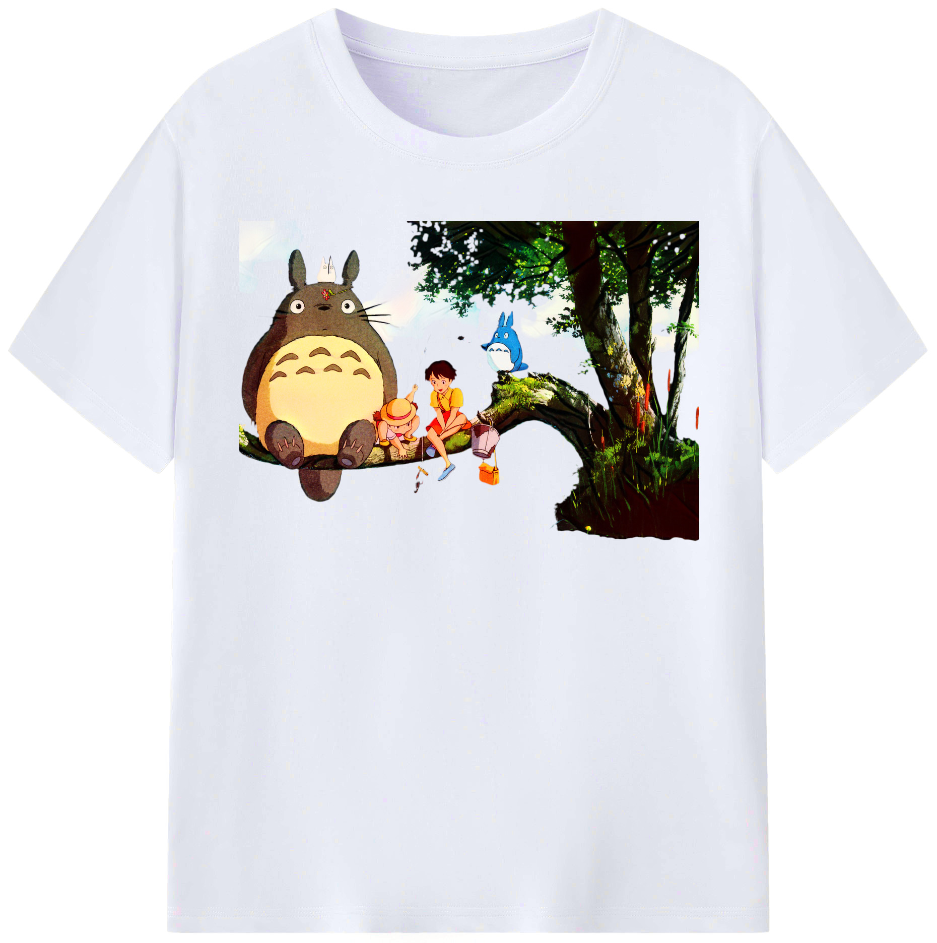 （画像用） となりのトトロ 草壁メイ 草壁サツキ My Neighbor Totoro Satsuki Kusakabe Mei Kusakabe レディースカジュアルプリントTシャツ（綿100％）