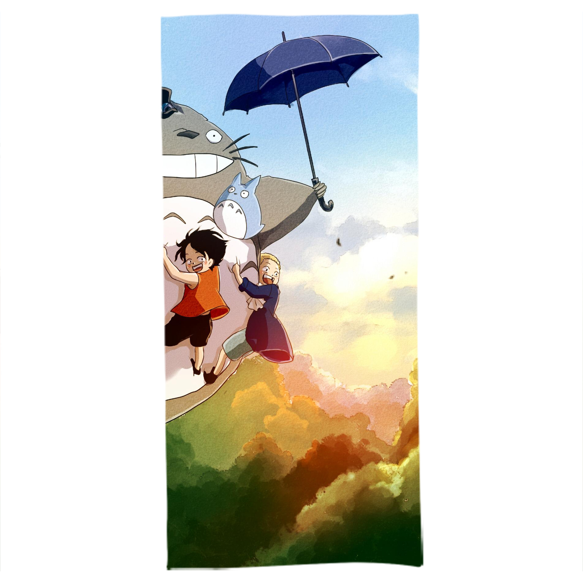 （画像用） となりのトトロ 草壁メイ 草壁サツキ My Neighbor Totoro Satsuki Kusakabe Mei Kusakabe 大判バスタオル 70×140cm 吸水速乾 柔らかい肌触り