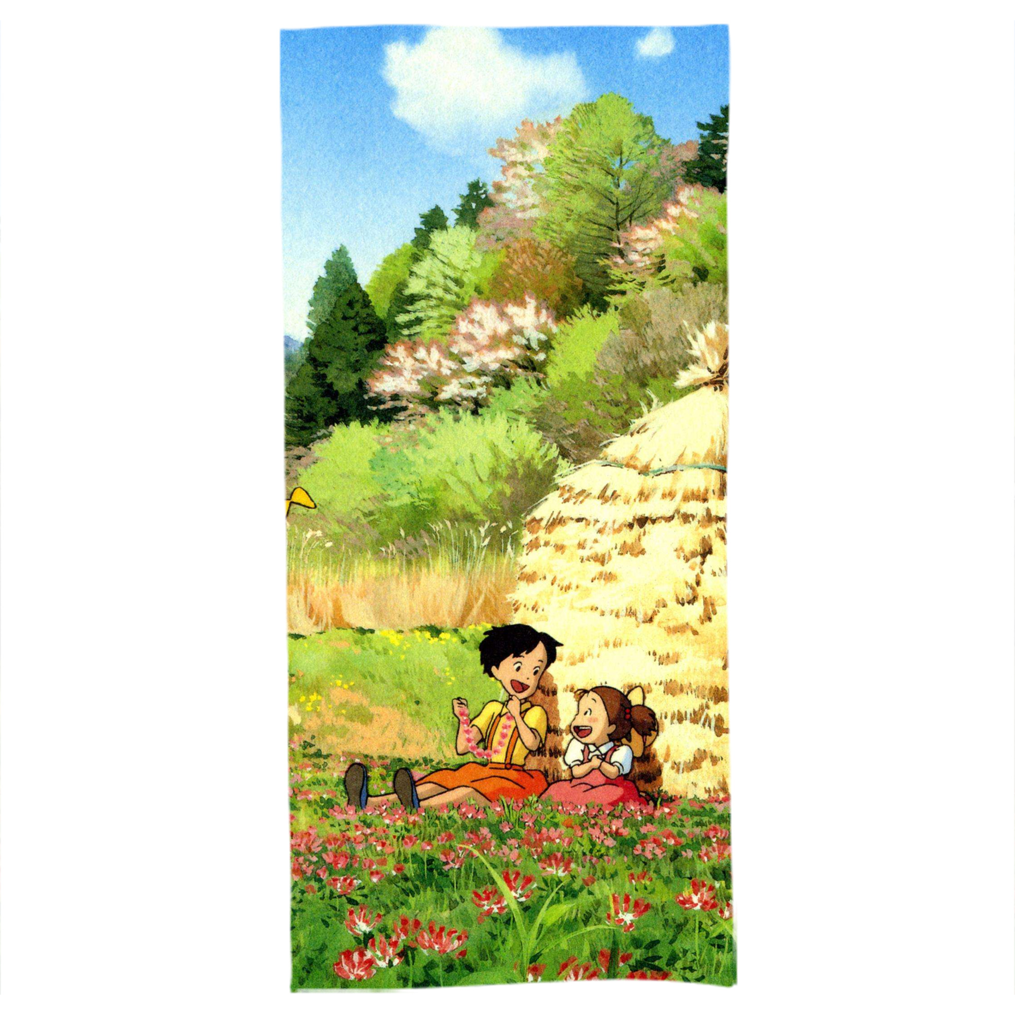 （画像用） となりのトトロ 草壁メイ 草壁サツキ My Neighbor Totoro Satsuki Kusakabe Mei Kusakabe 大判バスタオル 70×140cm 吸水速乾 柔らかい肌触り
