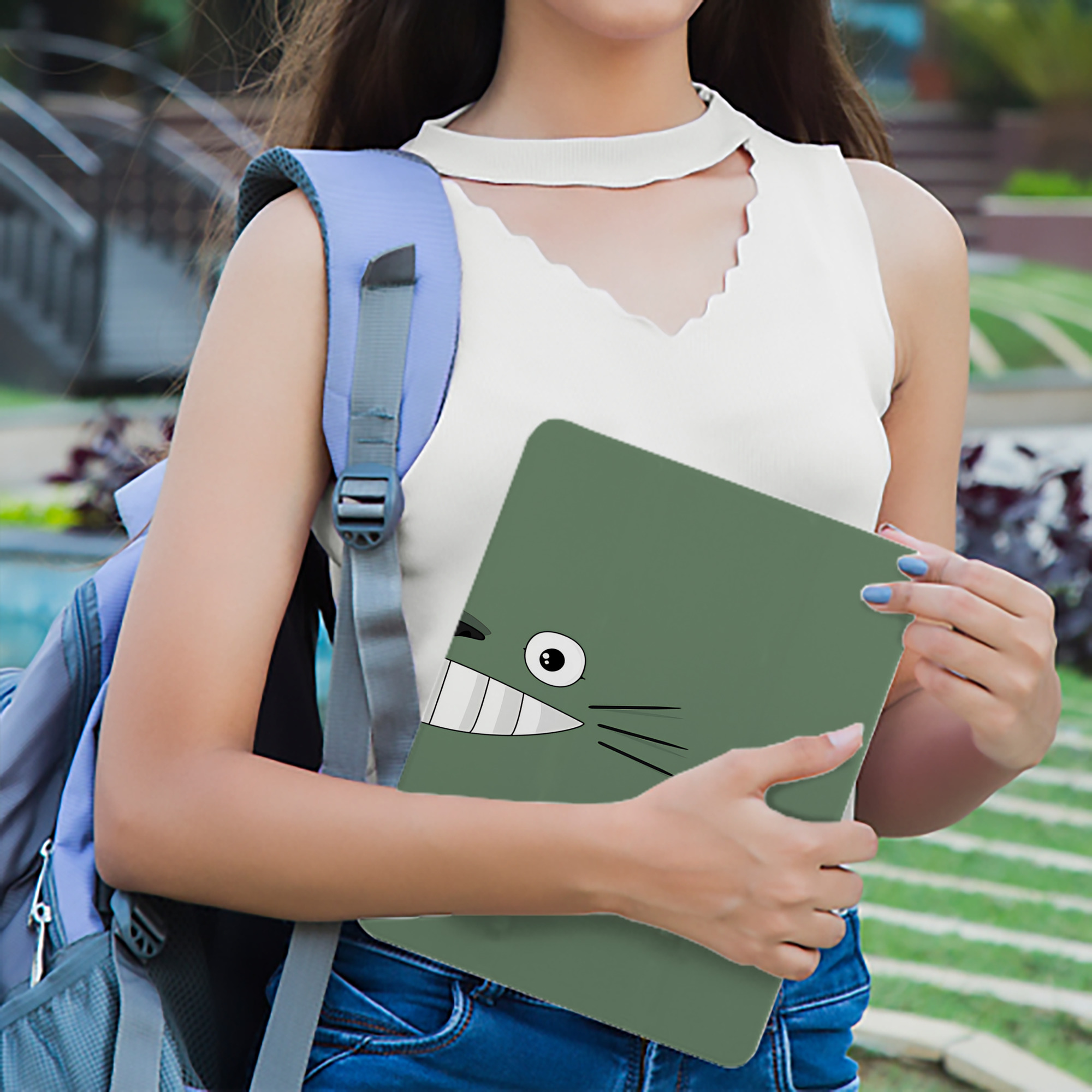 となりのトトロ 草壁メイ 草壁サツキ My Neighbor Totoro Satsuki Kusakabe Mei Kusakabe IPad ケース ブック型 PUレザー TPU 耐衝撃 軽量 薄型 ペン収納なし 全面保護 IPad 各モデル対応
