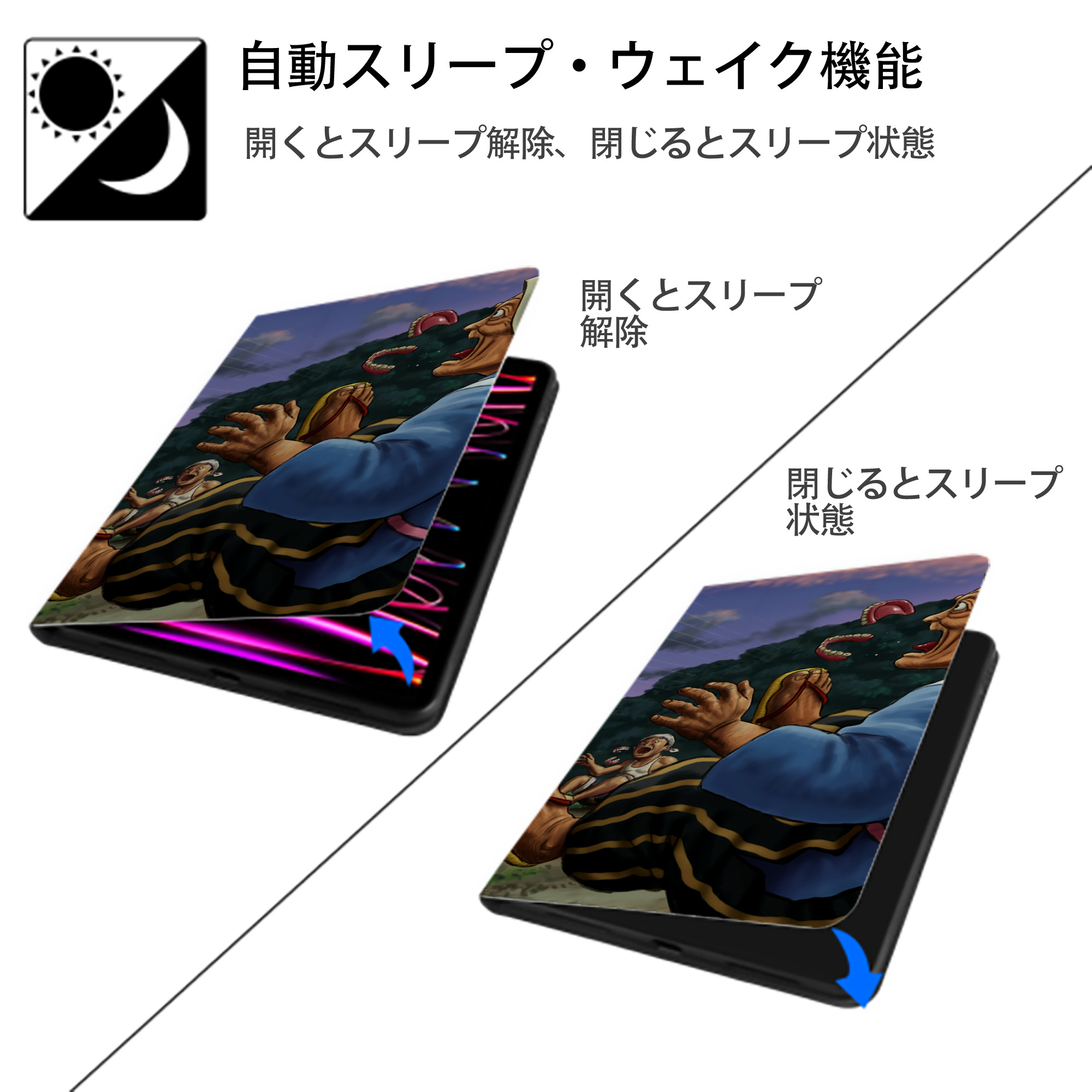 となりのトトロ 草壁メイ 草壁サツキ My Neighbor Totoro Satsuki Kusakabe Mei Kusakabe IPad ケース ブック型 PUレザー TPU 耐衝撃 軽量 薄型 ペン収納なし 全面保護 IPad 各モデル対応