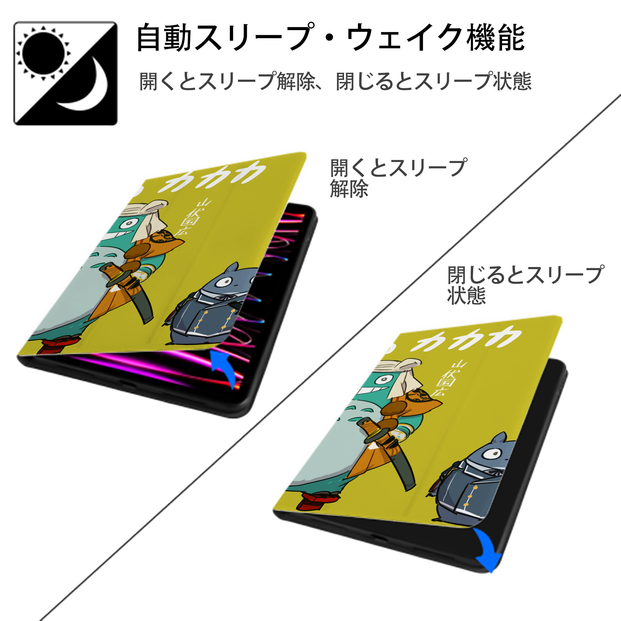 となりのトトロ 草壁メイ 草壁サツキ My Neighbor Totoro Satsuki Kusakabe Mei Kusakabe IPad ケース ブック型 PUレザー TPU 耐衝撃 軽量 薄型 ペン収納なし 全面保護 IPad 各モデル対応