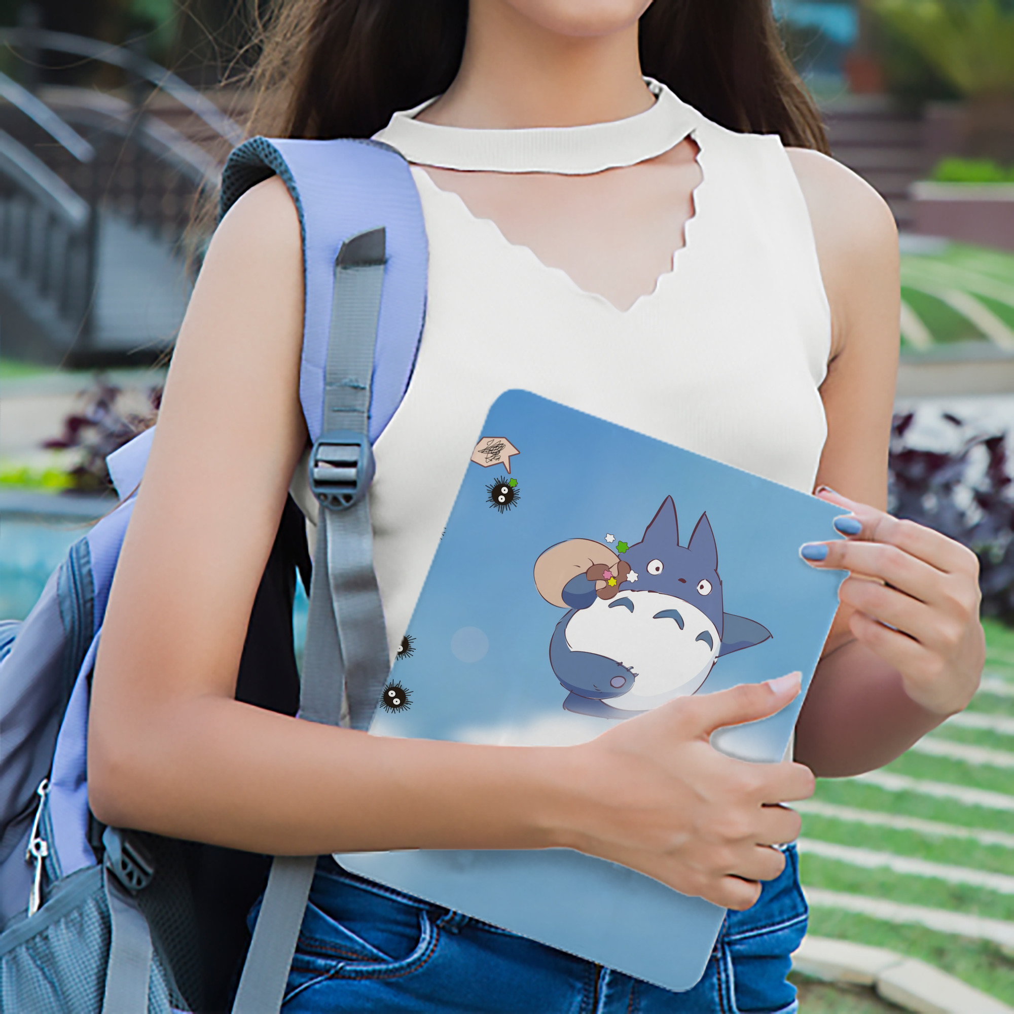となりのトトロ 草壁メイ 草壁サツキ My Neighbor Totoro Satsuki Kusakabe Mei Kusakabe IPad ケース ブック型 PUレザー TPU 耐衝撃 軽量 薄型 ペン収納なし 全面保護 IPad 各モデル対応
