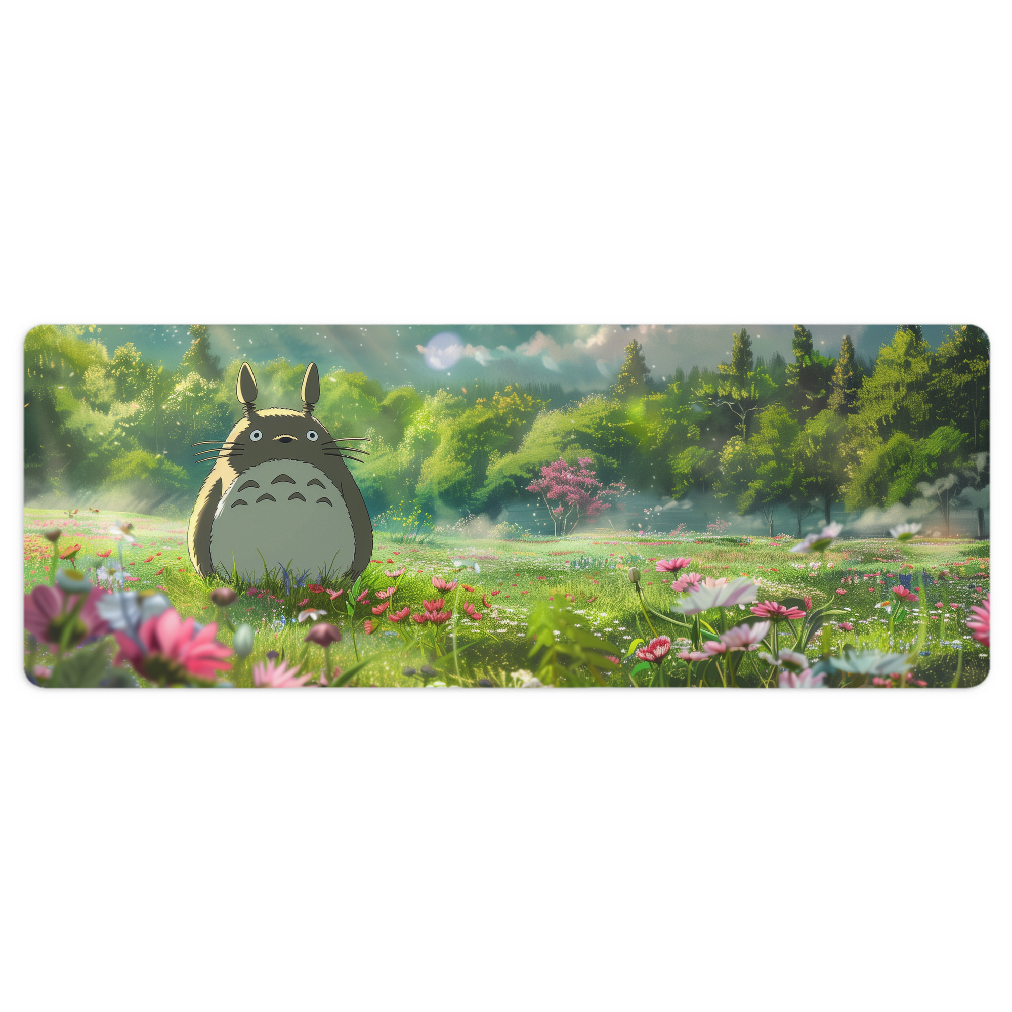 （画像用） となりのトトロ 草壁メイ 草壁サツキ My Neighbor Totoro Satsuki Kusakabe Mei Kusakabe ステッチ加工 大判デスクマット／滑り止めマウスパッド
