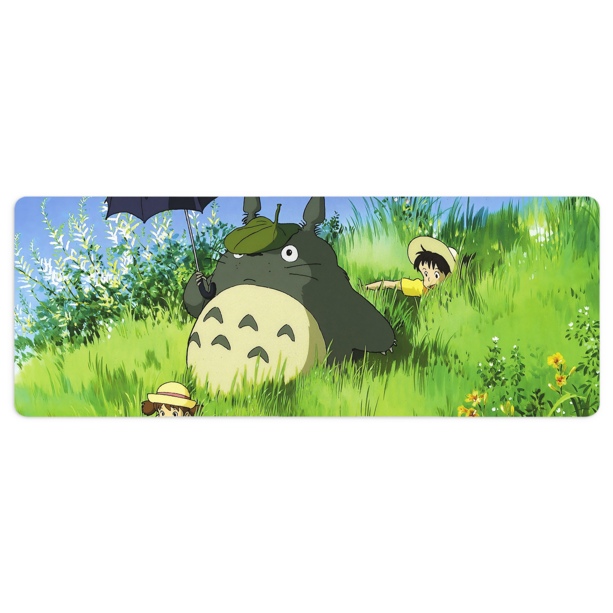 （画像用） となりのトトロ 草壁メイ 草壁サツキ My Neighbor Totoro Satsuki Kusakabe Mei Kusakabe ステッチ加工 大判デスクマット／滑り止めマウスパッド