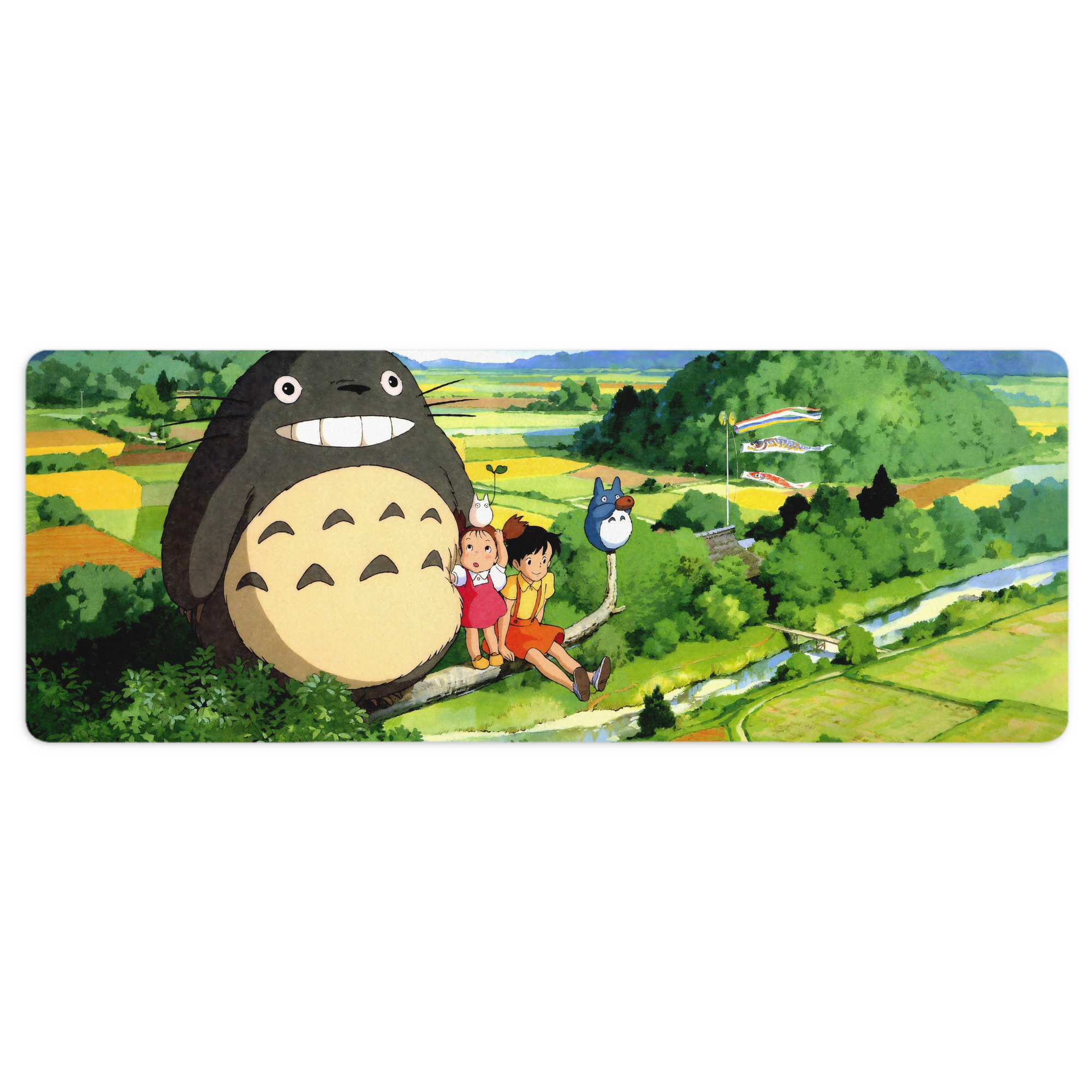 （画像用） となりのトトロ 草壁メイ 草壁サツキ My Neighbor Totoro Satsuki Kusakabe Mei Kusakabe ステッチ加工 大判デスクマット／滑り止めマウスパッド