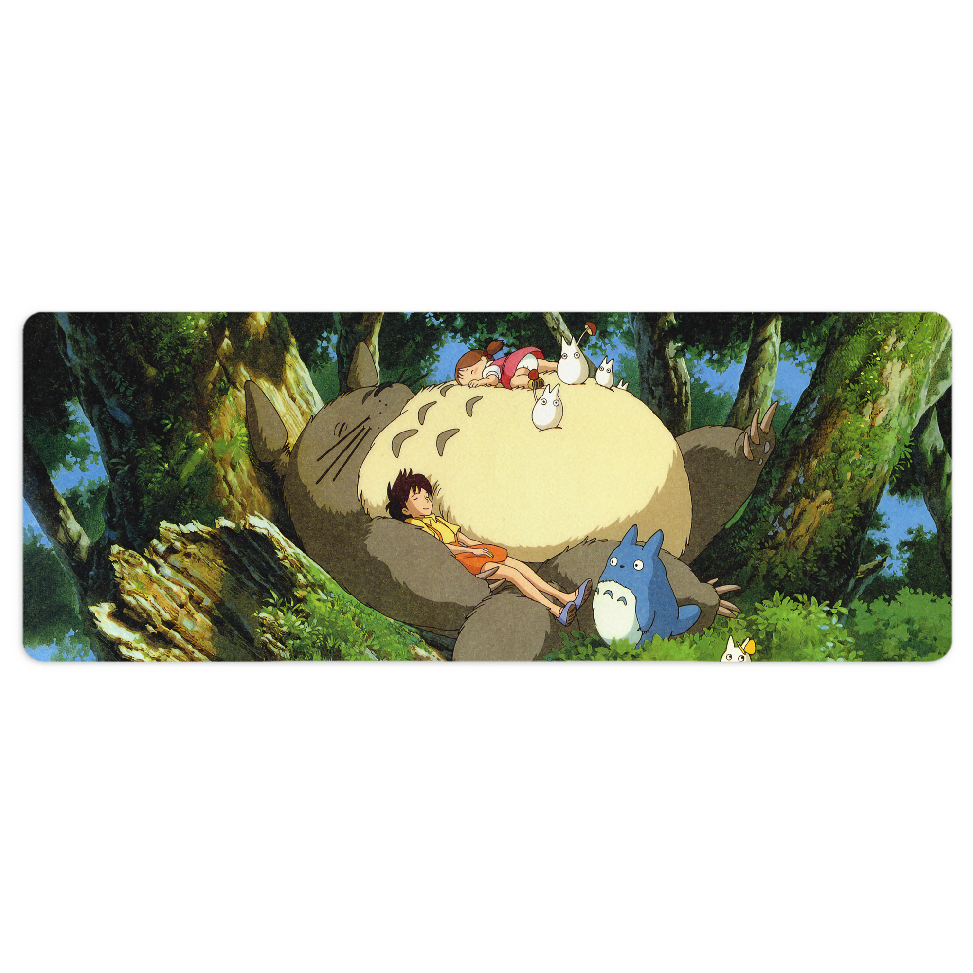 （画像用） となりのトトロ 草壁メイ 草壁サツキ My Neighbor Totoro Satsuki Kusakabe Mei Kusakabe ステッチ加工 大判デスクマット／滑り止めマウスパッド