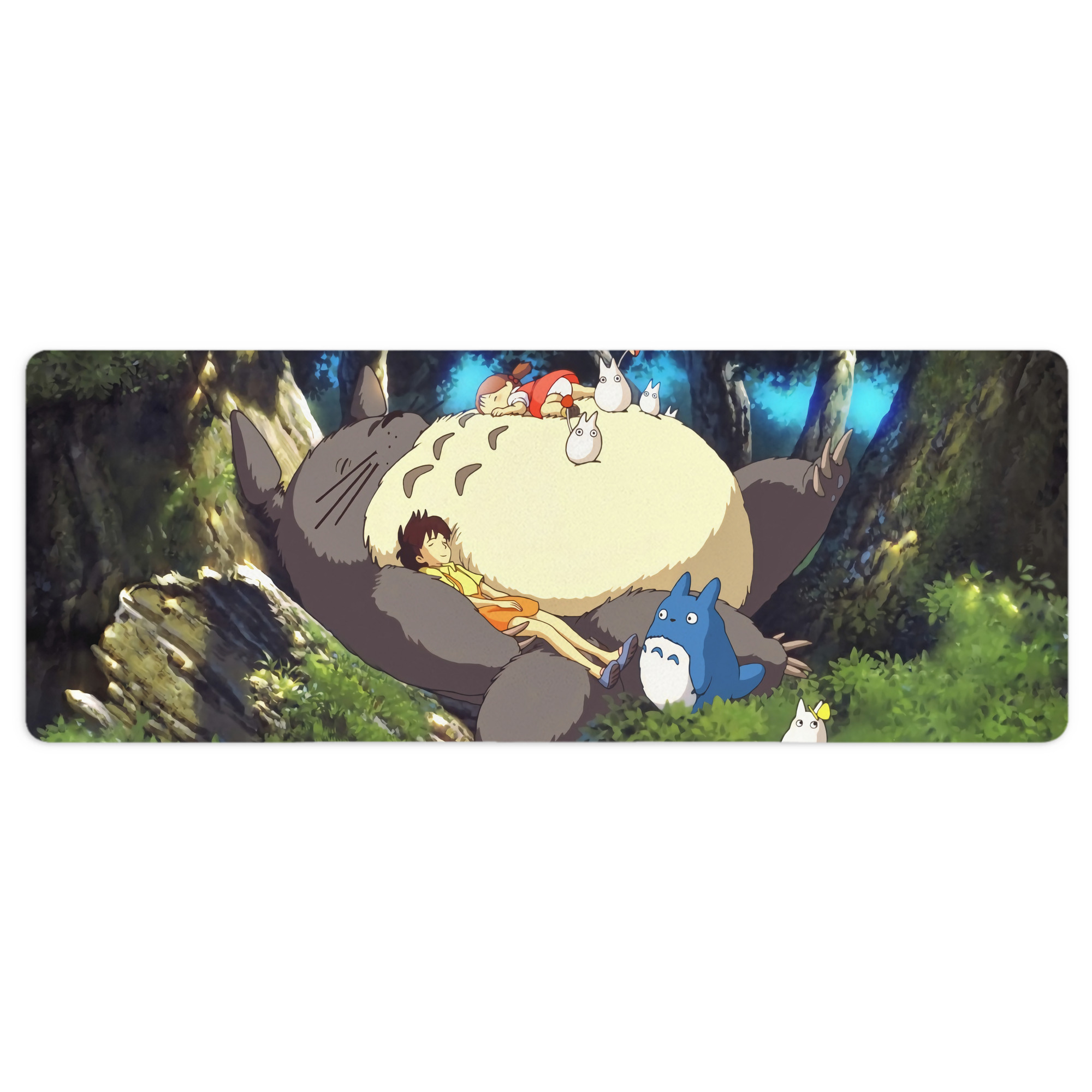 （画像用） となりのトトロ 草壁メイ 草壁サツキ My Neighbor Totoro Satsuki Kusakabe Mei Kusakabe ステッチ加工 大判デスクマット／滑り止めマウスパッド