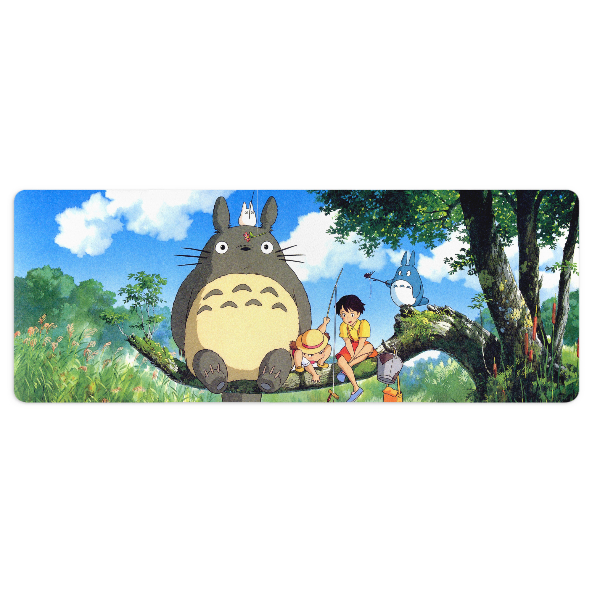 （画像用） となりのトトロ 草壁メイ 草壁サツキ My Neighbor Totoro Satsuki Kusakabe Mei Kusakabe ステッチ加工 大判デスクマット／滑り止めマウスパッド