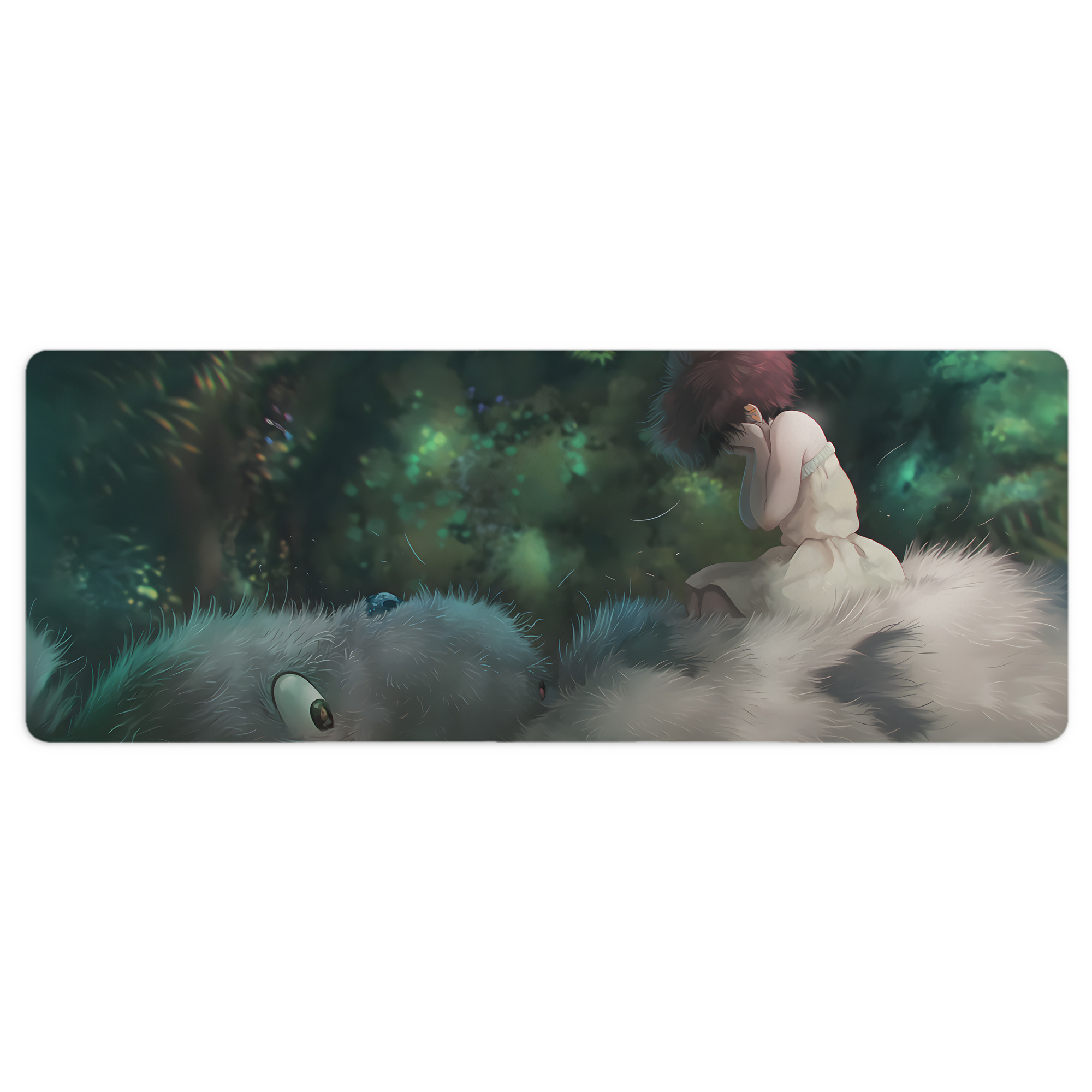 （画像用） となりのトトロ 草壁メイ 草壁サツキ My Neighbor Totoro Satsuki Kusakabe Mei Kusakabe ステッチ加工 大判デスクマット／滑り止めマウスパッド