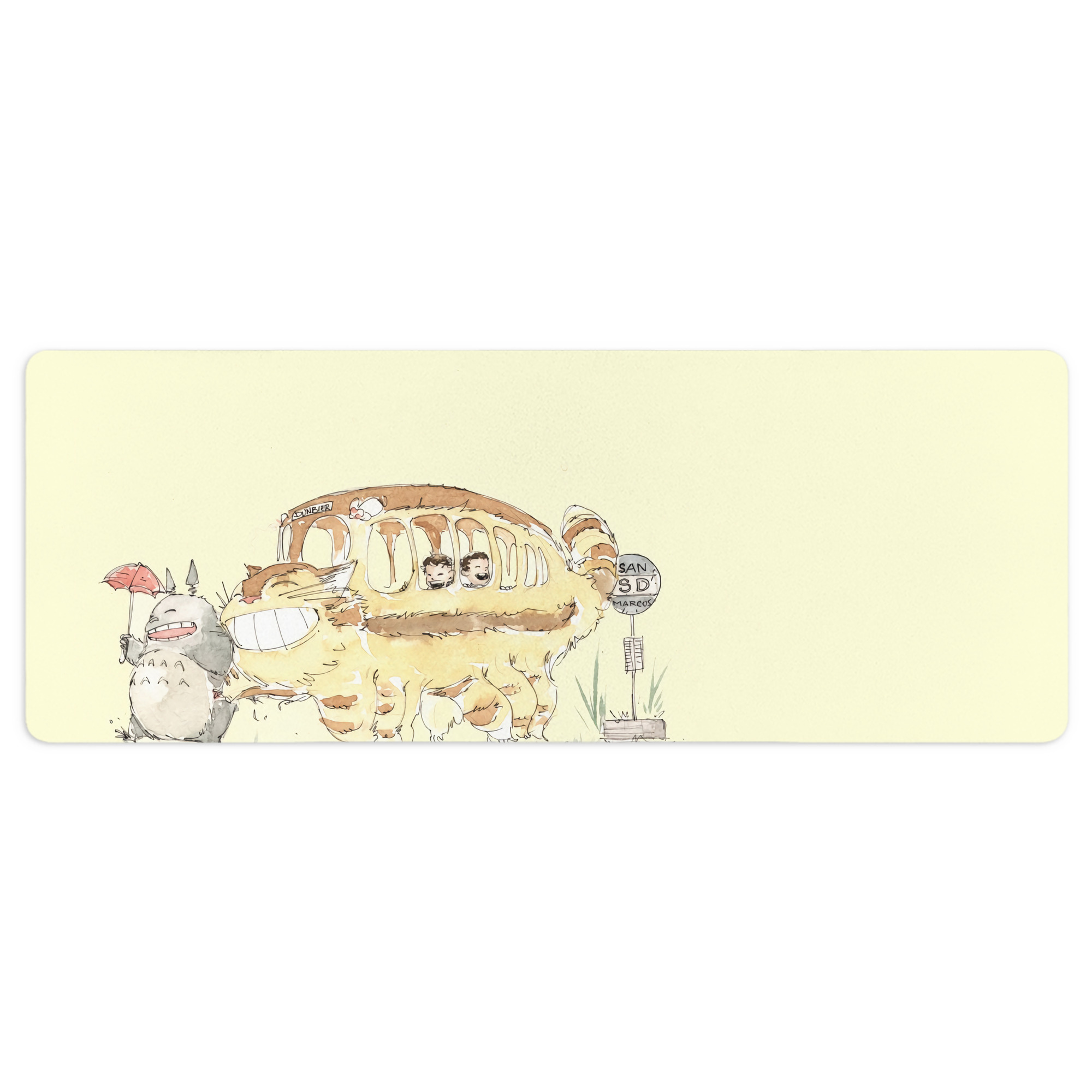 （画像用） となりのトトロ 草壁メイ 草壁サツキ My Neighbor Totoro Satsuki Kusakabe Mei Kusakabe ステッチ加工 大判デスクマット／滑り止めマウスパッド