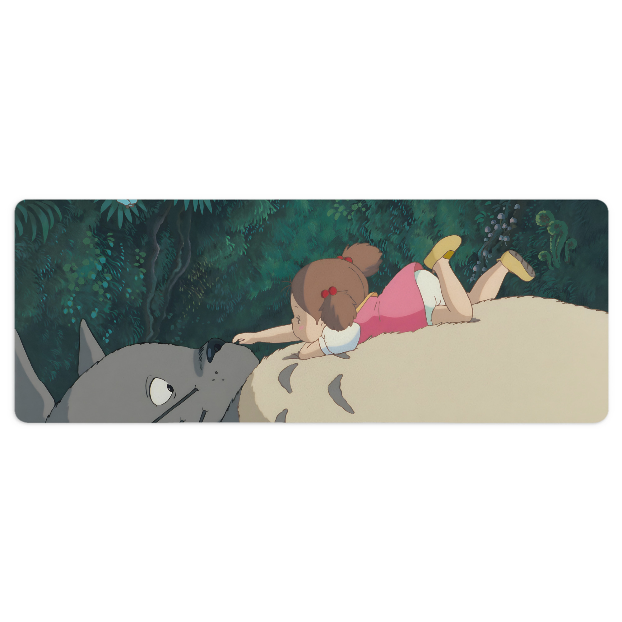 （画像用） となりのトトロ 草壁メイ 草壁サツキ My Neighbor Totoro Satsuki Kusakabe Mei Kusakabe ステッチ加工 大判デスクマット／滑り止めマウスパッド
