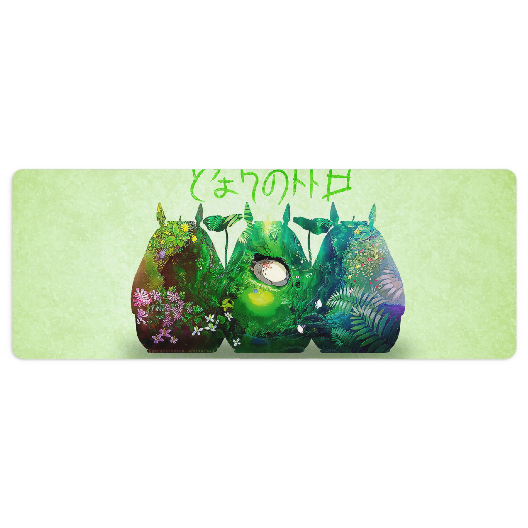 （画像用） となりのトトロ 草壁メイ 草壁サツキ My Neighbor Totoro Satsuki Kusakabe Mei Kusakabe ステッチ加工 大判デスクマット／滑り止めマウスパッド