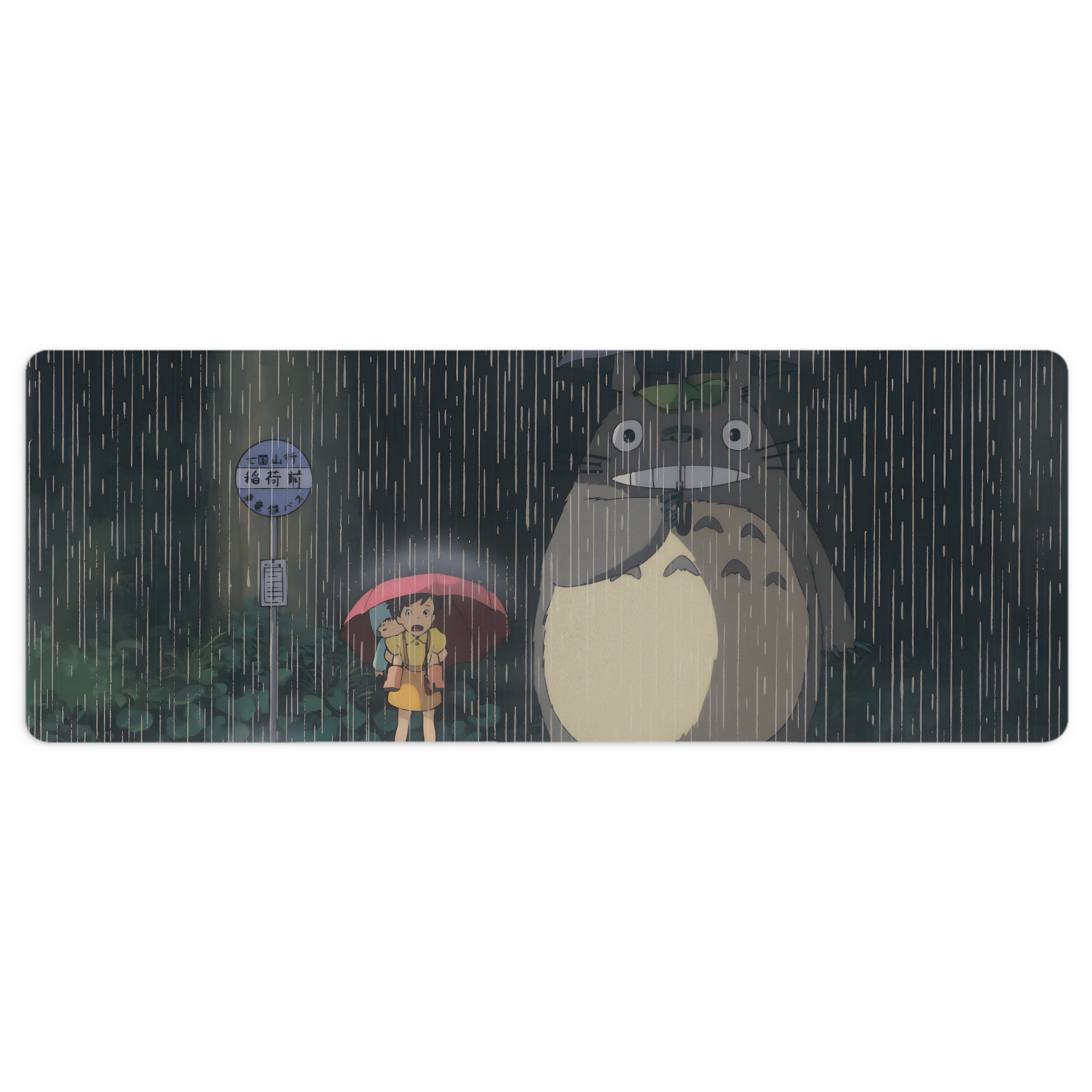 （画像用） となりのトトロ 草壁メイ 草壁サツキ My Neighbor Totoro Satsuki Kusakabe Mei Kusakabe ステッチ加工 大判デスクマット／滑り止めマウスパッド