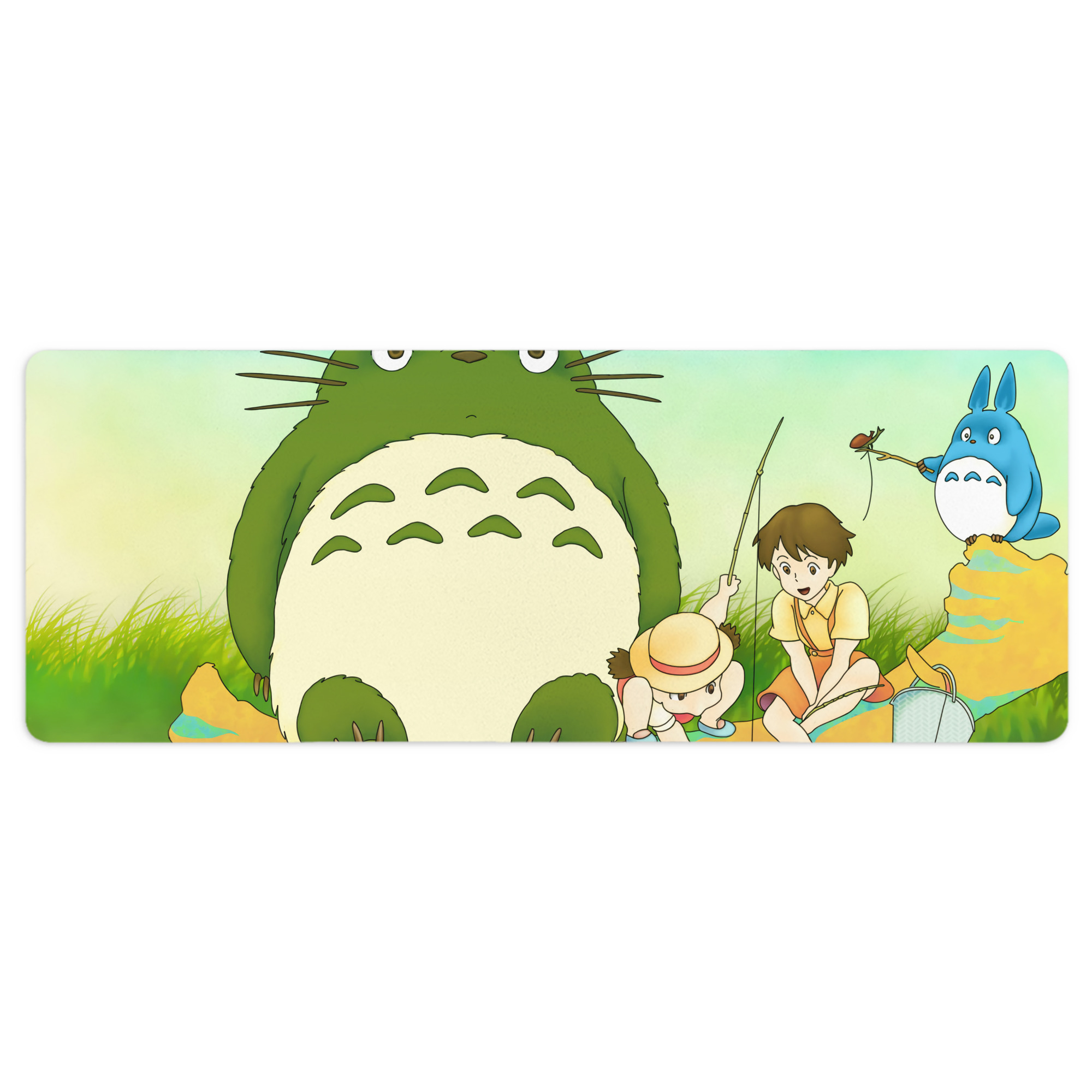 （画像用） となりのトトロ 草壁メイ 草壁サツキ My Neighbor Totoro Satsuki Kusakabe Mei Kusakabe ステッチ加工 大判デスクマット／滑り止めマウスパッド