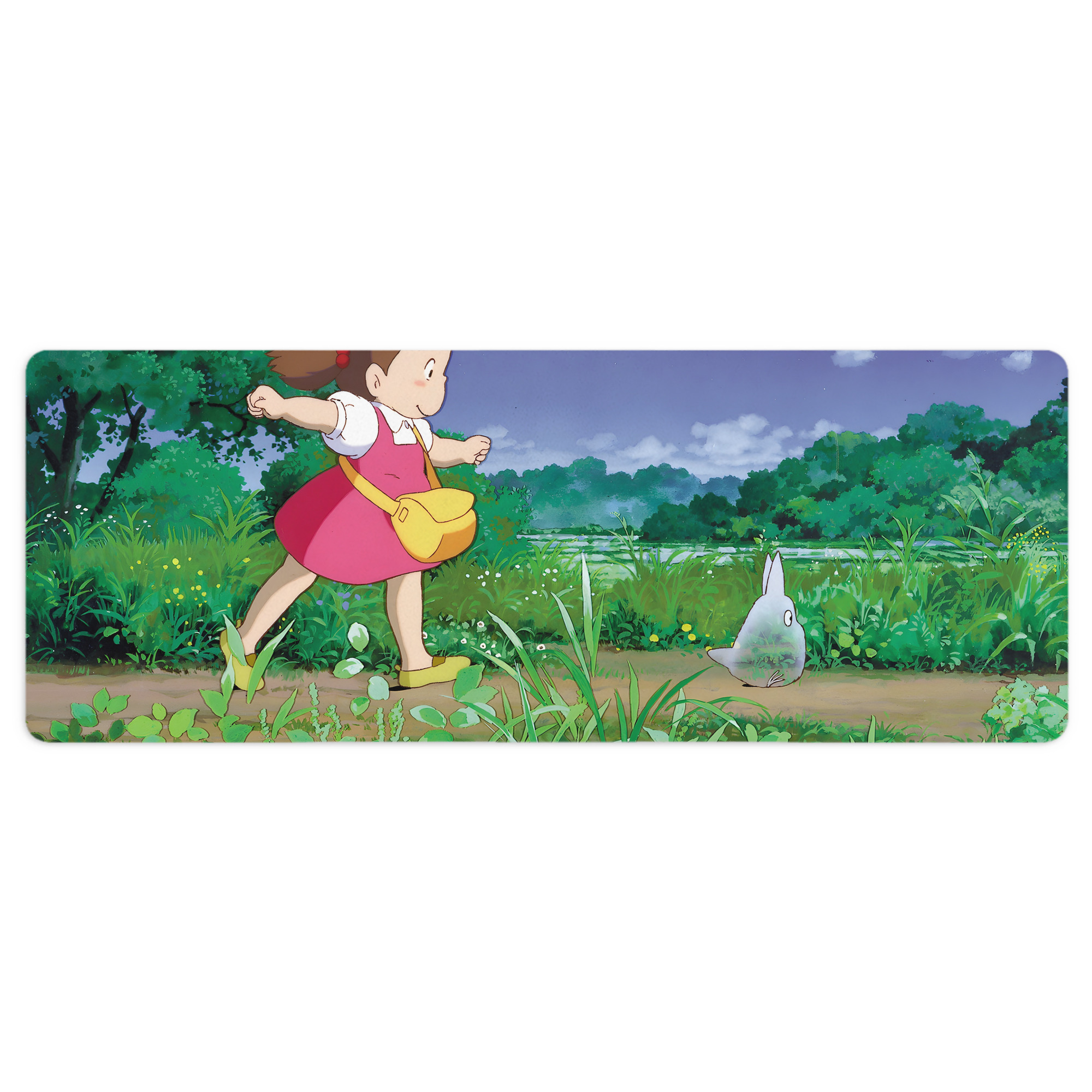 （画像用） となりのトトロ 草壁メイ 草壁サツキ My Neighbor Totoro Satsuki Kusakabe Mei Kusakabe ステッチ加工 大判デスクマット／滑り止めマウスパッド