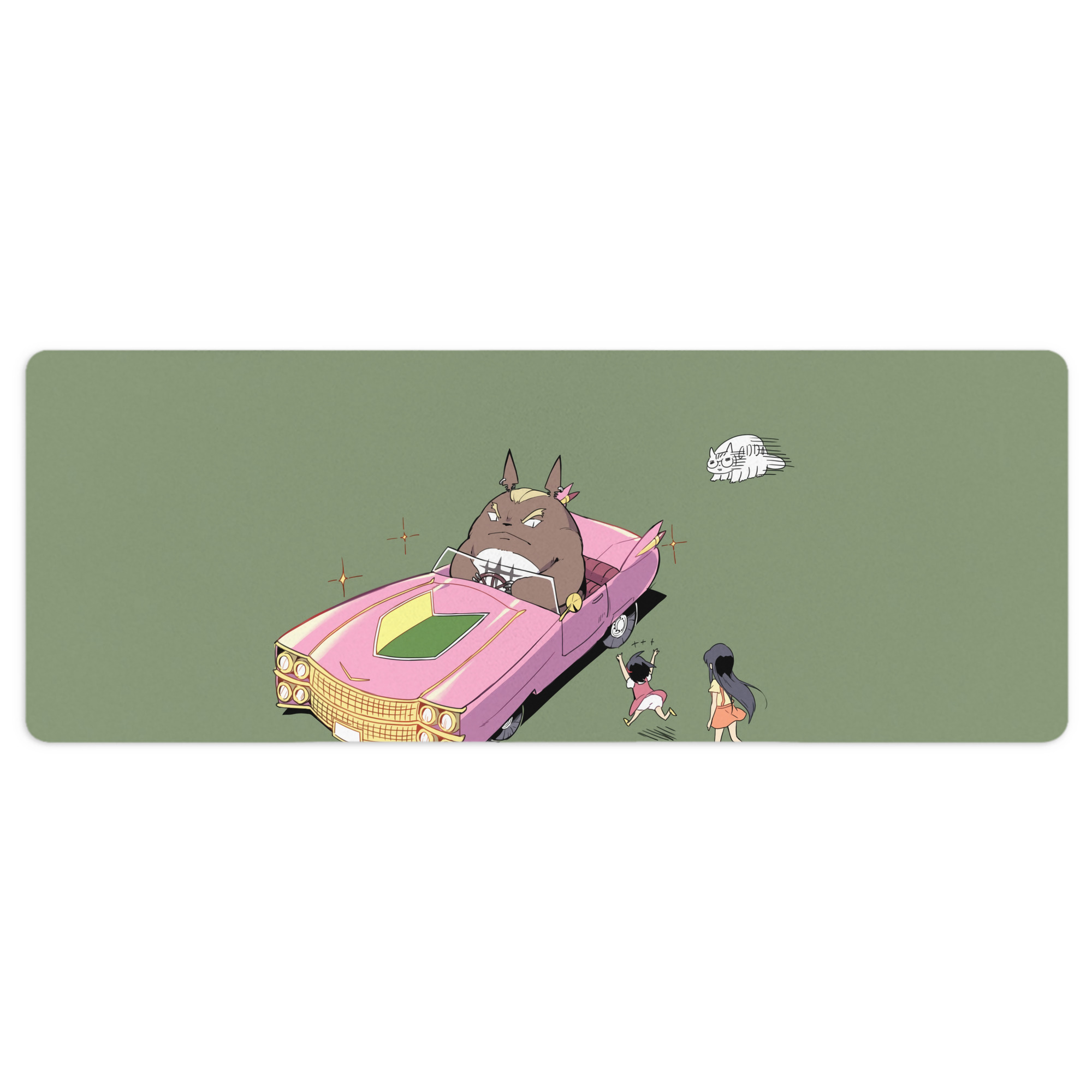 （画像用） となりのトトロ 草壁メイ 草壁サツキ My Neighbor Totoro Satsuki Kusakabe Mei Kusakabe ステッチ加工 大判デスクマット／滑り止めマウスパッド