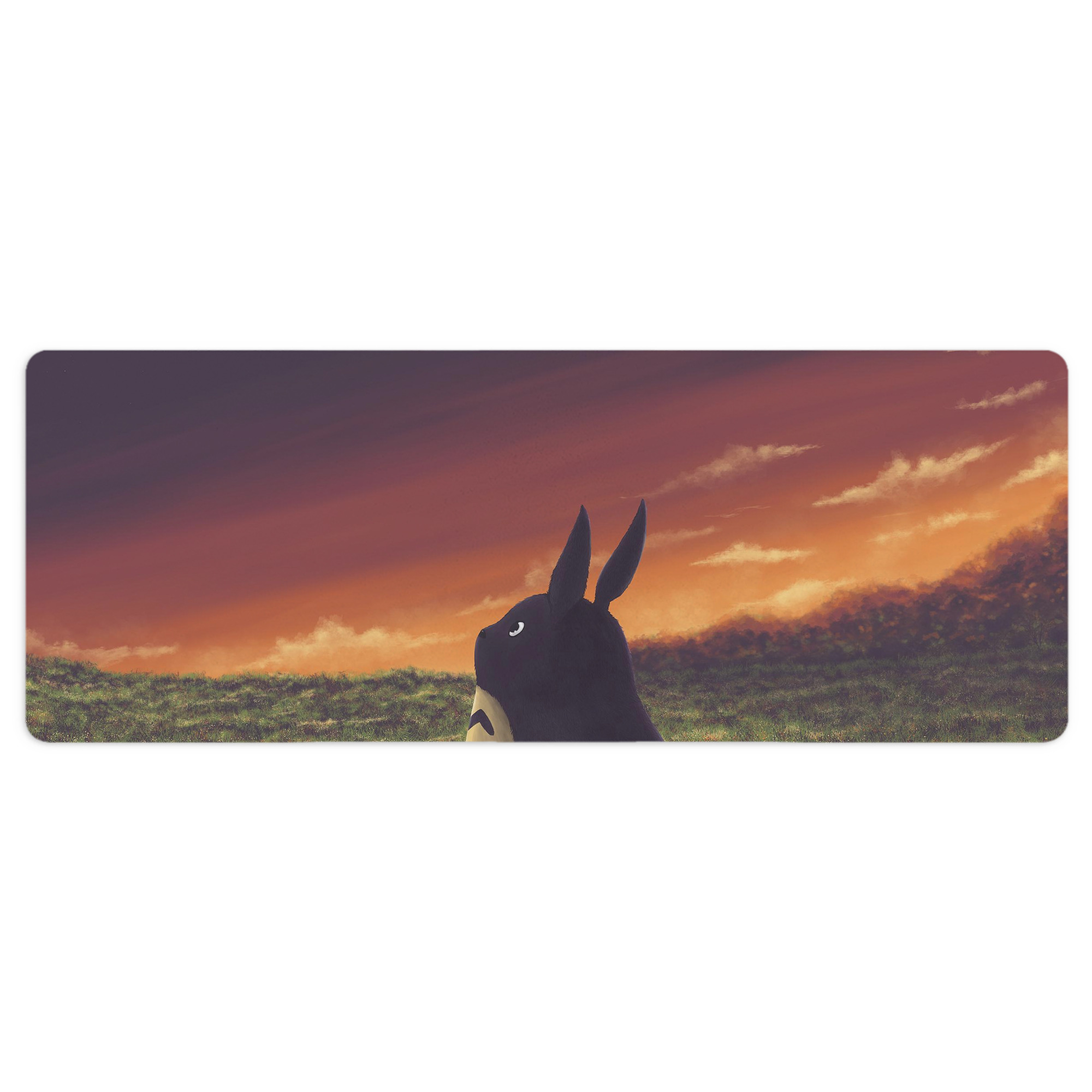 （画像用） となりのトトロ 草壁メイ 草壁サツキ My Neighbor Totoro Satsuki Kusakabe Mei Kusakabe ステッチ加工 大判デスクマット／滑り止めマウスパッド
