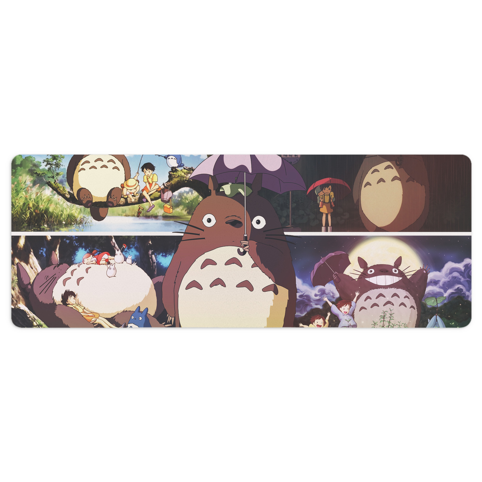 （画像用） となりのトトロ 草壁メイ 草壁サツキ My Neighbor Totoro Satsuki Kusakabe Mei Kusakabe ステッチ加工 大判デスクマット／滑り止めマウスパッド
