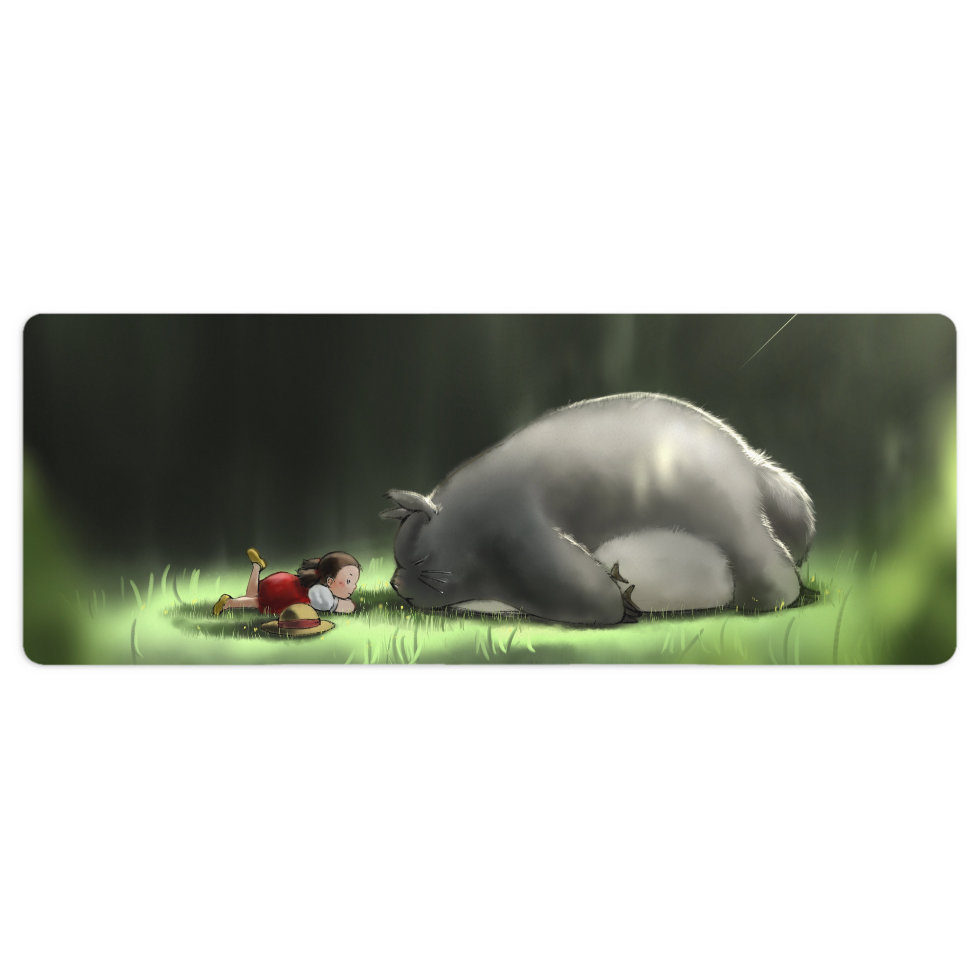 （画像用） となりのトトロ 草壁メイ 草壁サツキ My Neighbor Totoro Satsuki Kusakabe Mei Kusakabe ステッチ加工 大判デスクマット／滑り止めマウスパッド