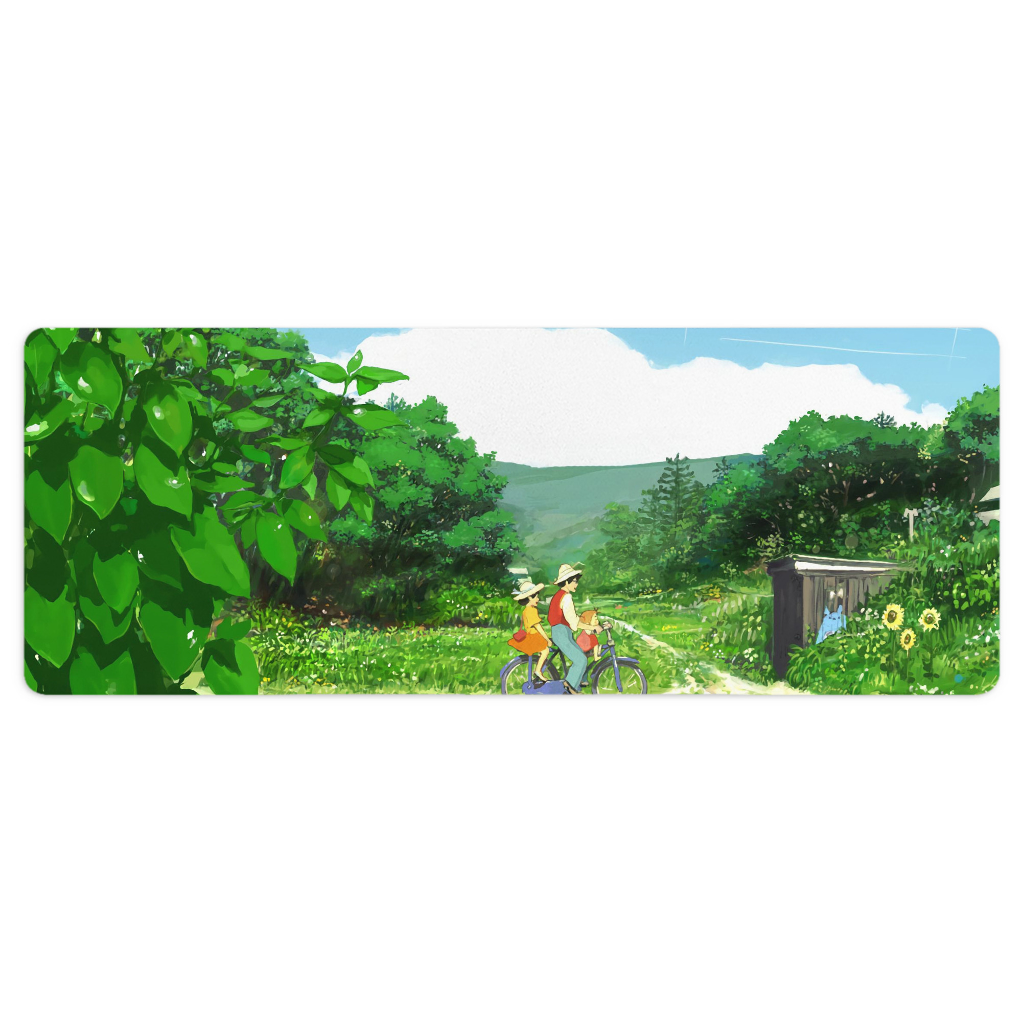 （画像用） となりのトトロ 草壁メイ 草壁サツキ My Neighbor Totoro Satsuki Kusakabe Mei Kusakabe ステッチ加工 大判デスクマット／滑り止めマウスパッド