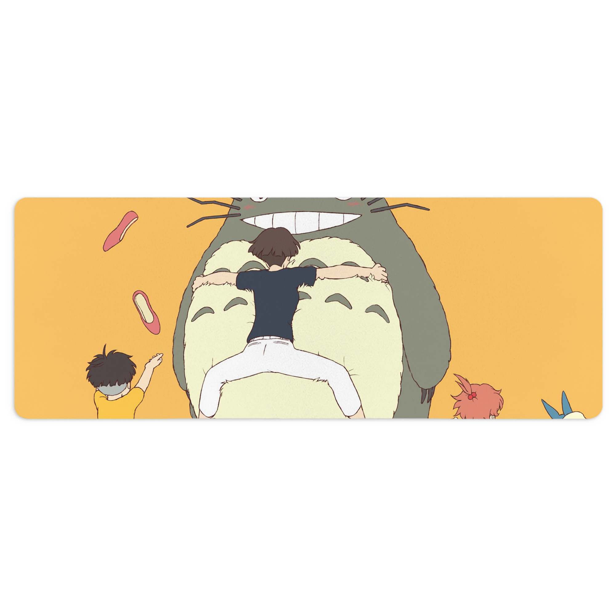 （画像用） となりのトトロ 草壁メイ 草壁サツキ My Neighbor Totoro Satsuki Kusakabe Mei Kusakabe ステッチ加工 大判デスクマット／滑り止めマウスパッド