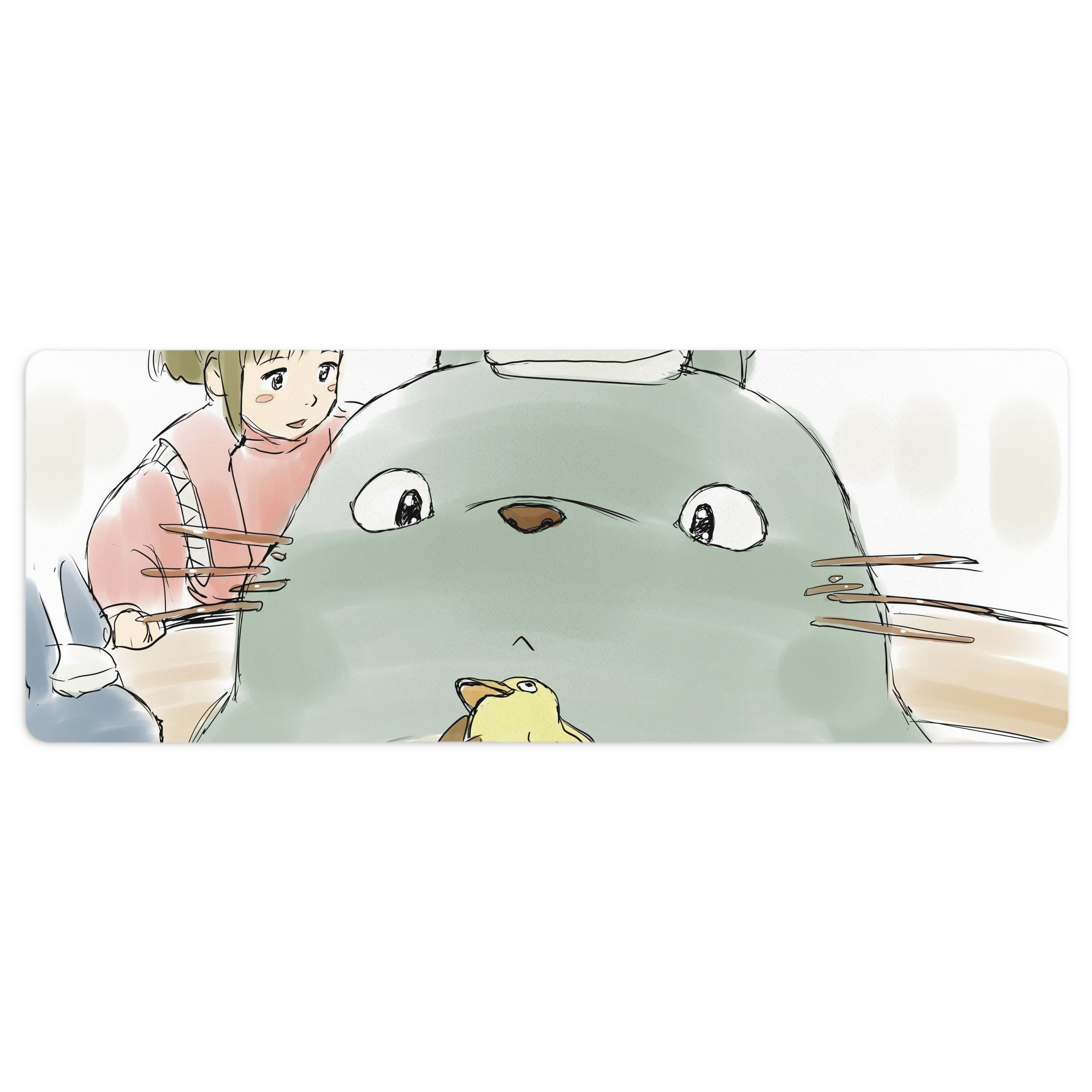 （画像用） となりのトトロ 草壁メイ 草壁サツキ My Neighbor Totoro Satsuki Kusakabe Mei Kusakabe ステッチ加工 大判デスクマット／滑り止めマウスパッド