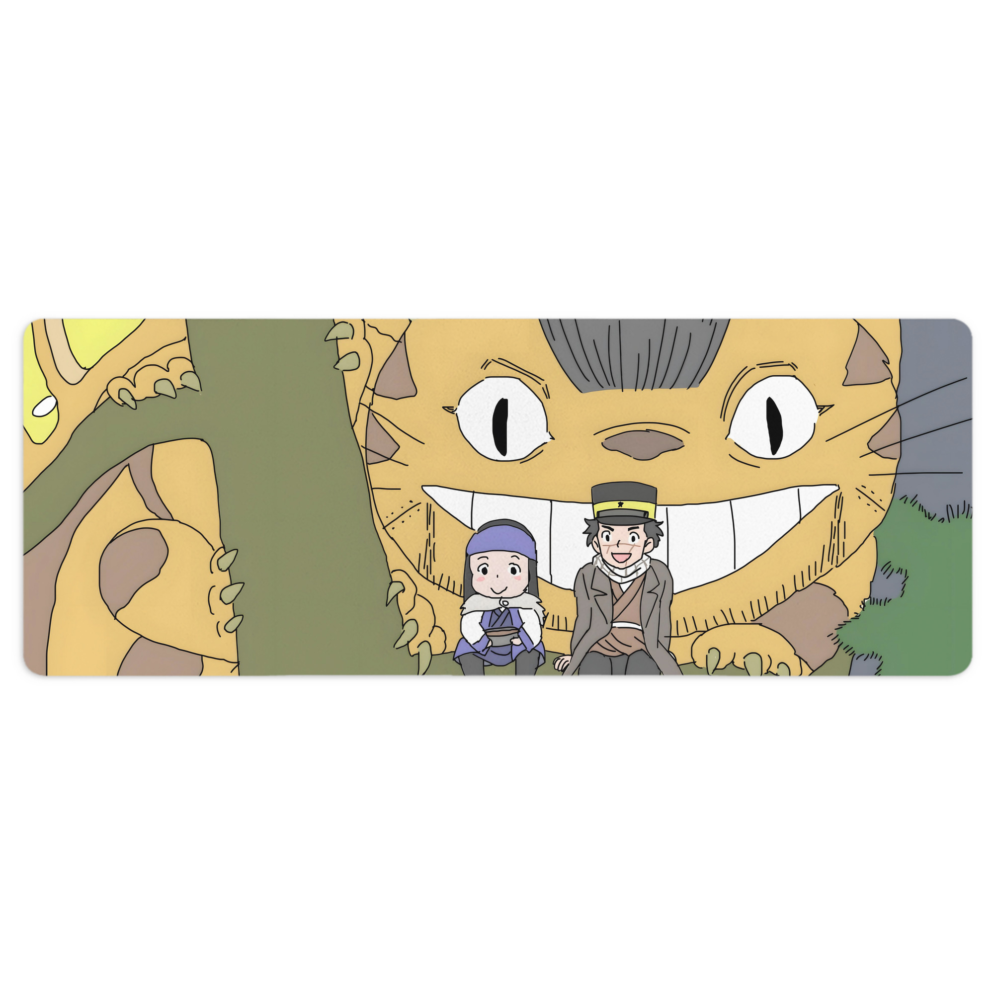 （画像用） となりのトトロ 草壁メイ 草壁サツキ My Neighbor Totoro Satsuki Kusakabe Mei Kusakabe ステッチ加工 大判デスクマット／滑り止めマウスパッド