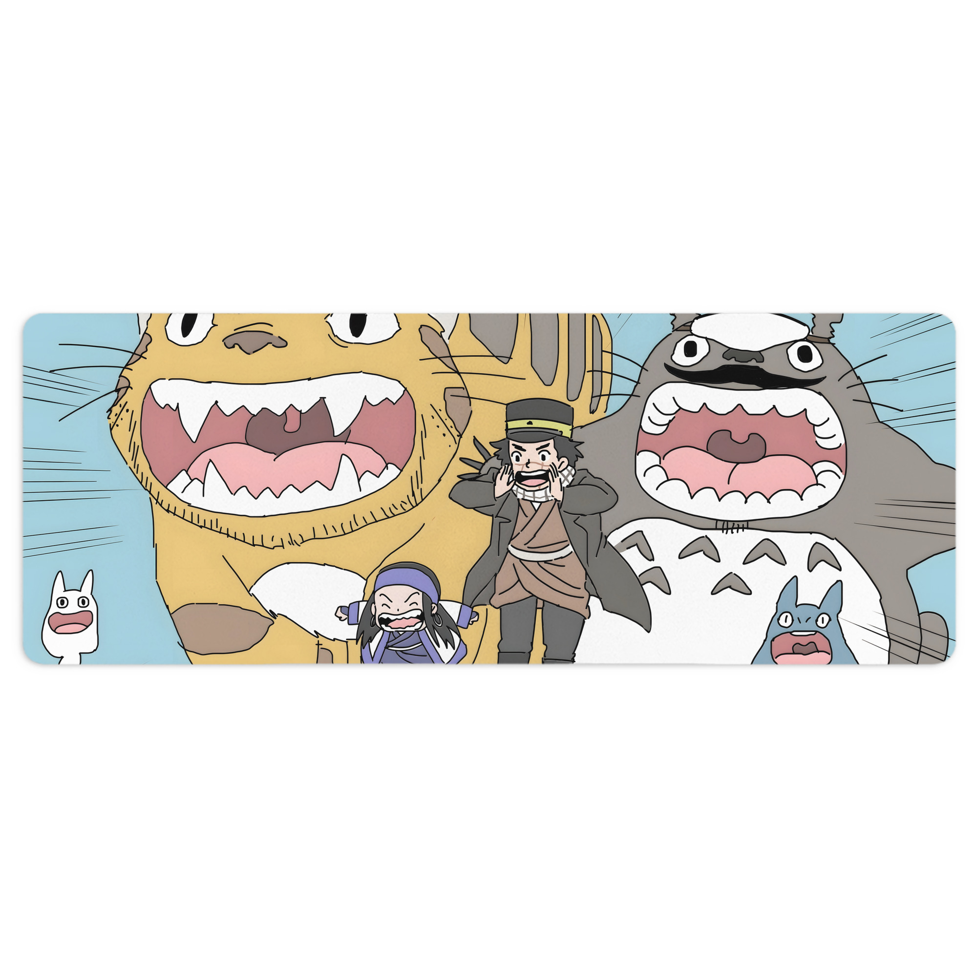 （画像用） となりのトトロ 草壁メイ 草壁サツキ My Neighbor Totoro Satsuki Kusakabe Mei Kusakabe ステッチ加工 大判デスクマット／滑り止めマウスパッド